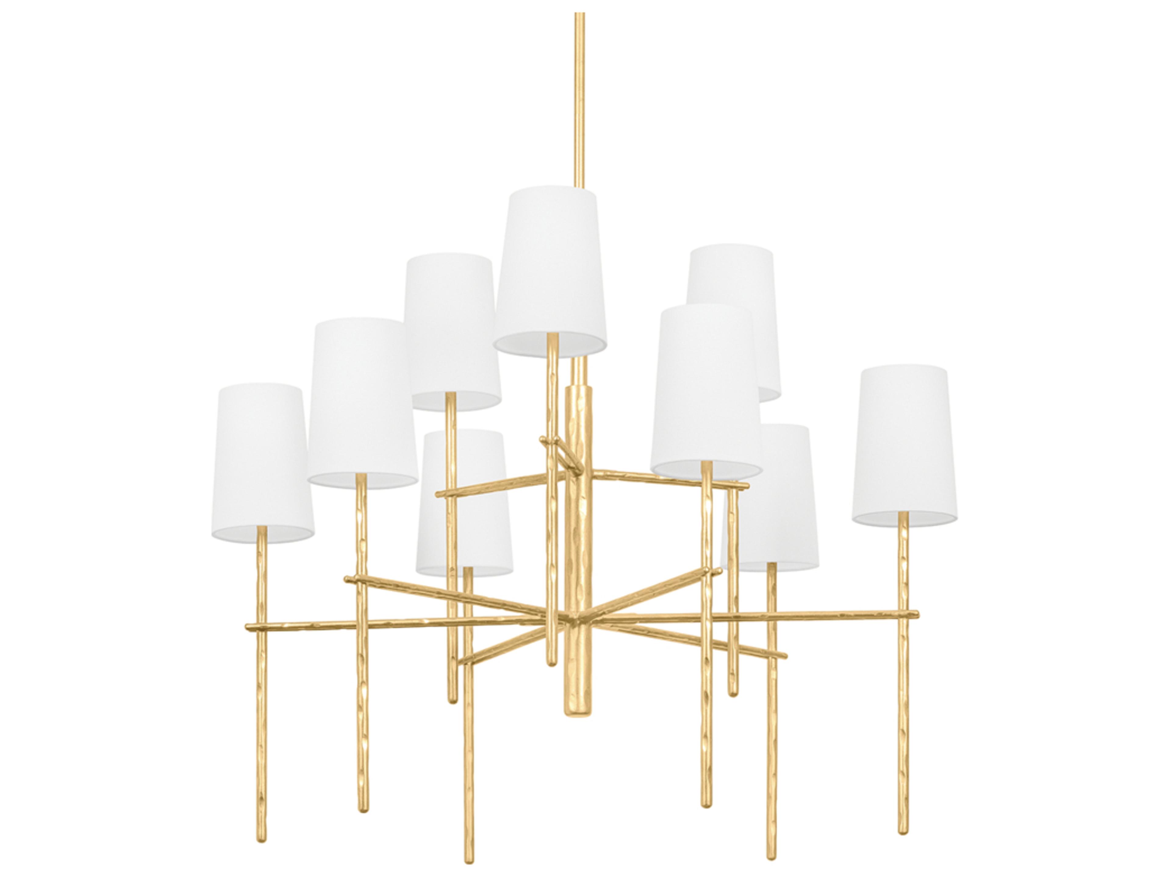 River 9-Light Vintage Gold Leaf Empire Chandelier