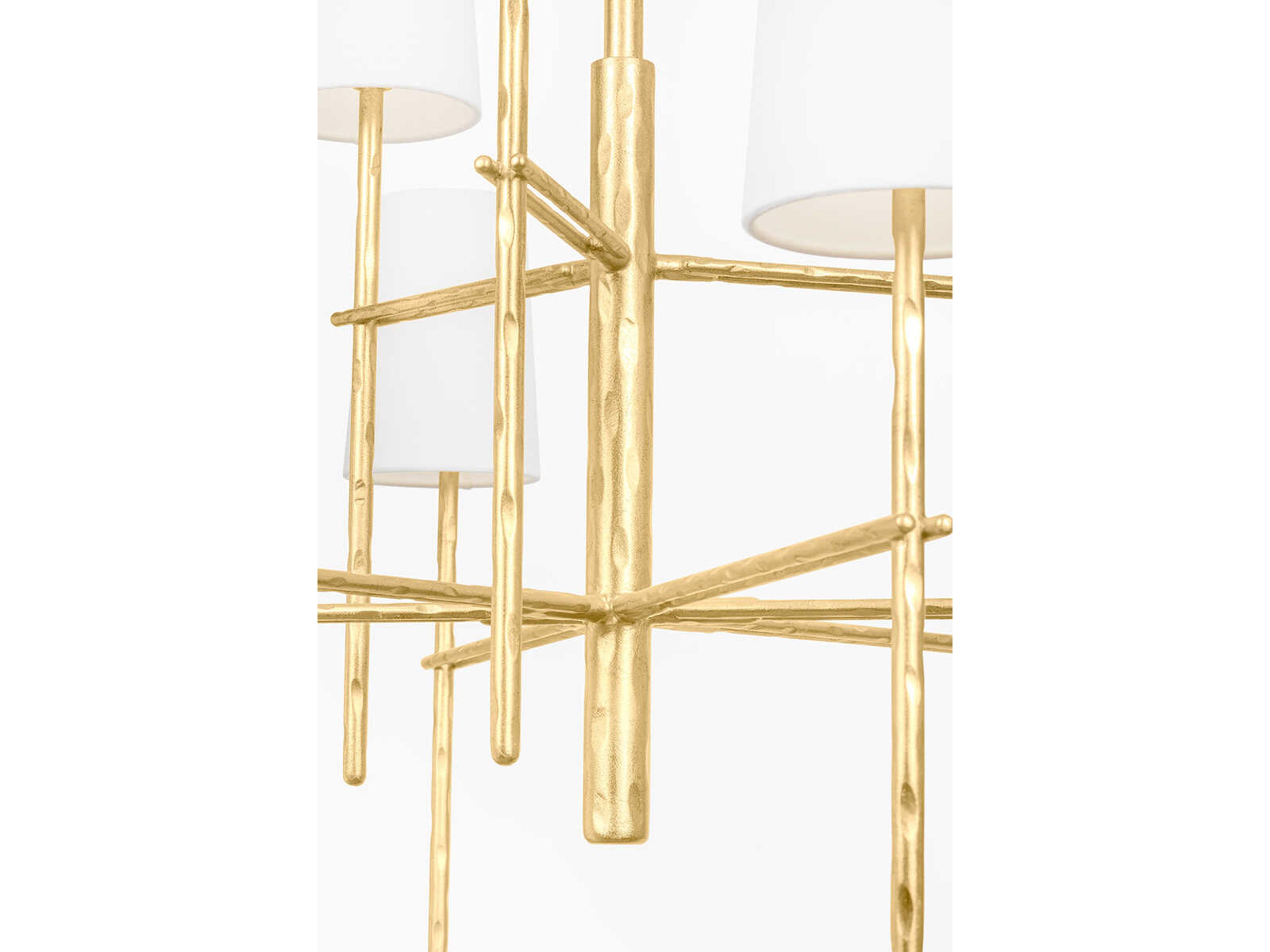 Troy Lighting River 9-Light Vintage Gold Leaf Empire Chandelier