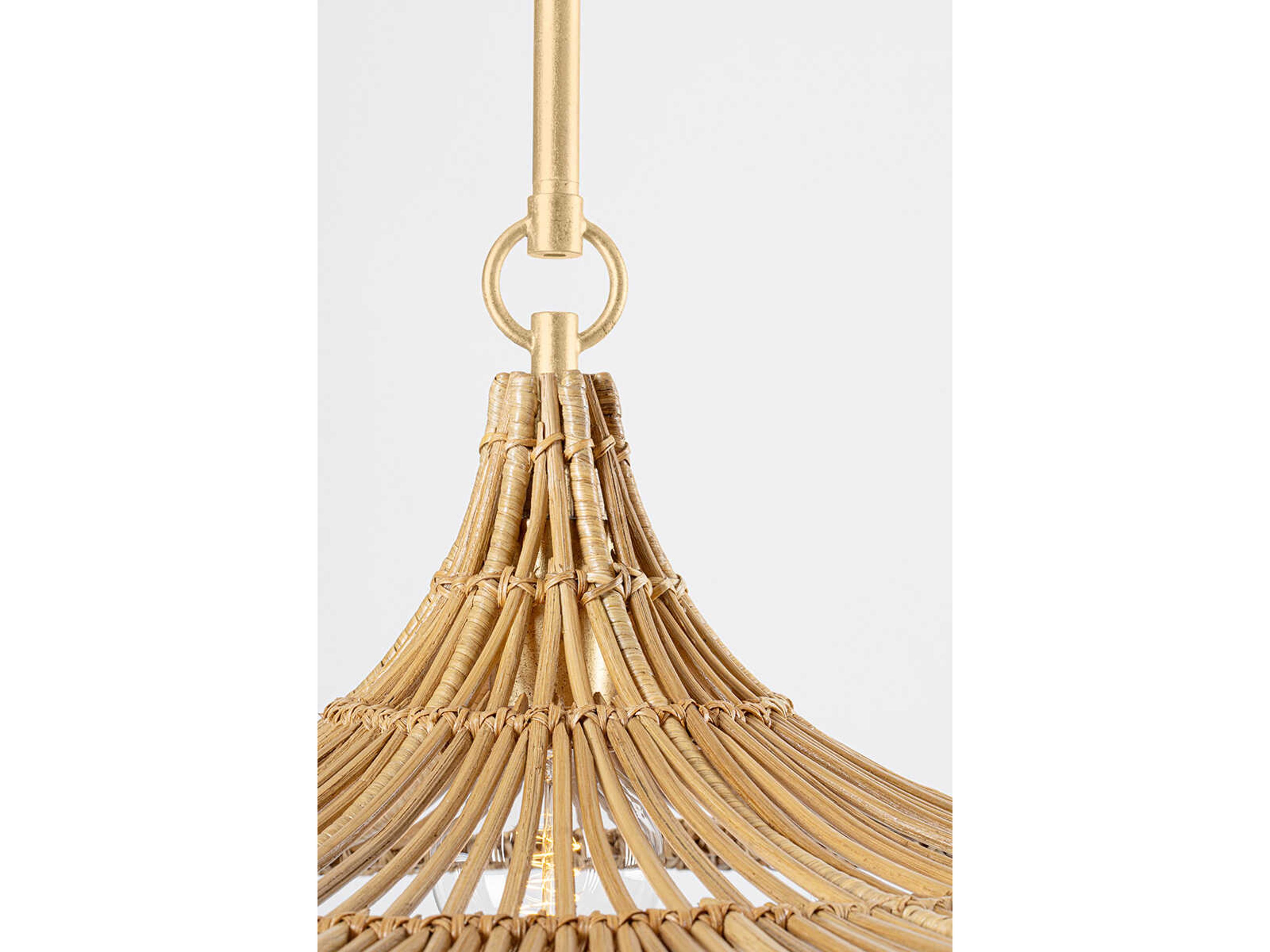 Troy Lighting Costa Mesa 1-Light Vintage Gold Leaf Pendant