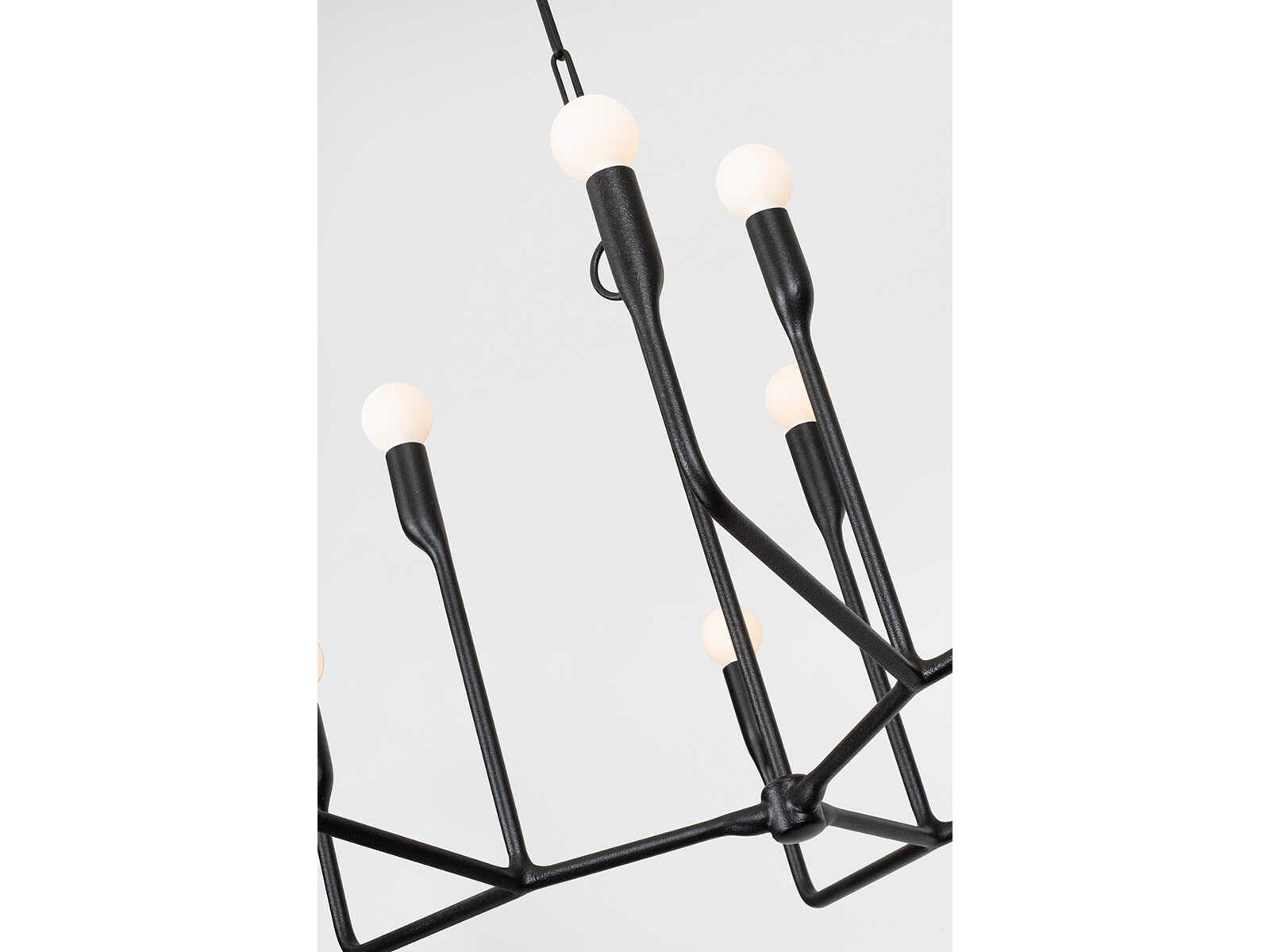 Troy Lighting Norman 9-Light Forged Iron Black Candelabra Chandelier