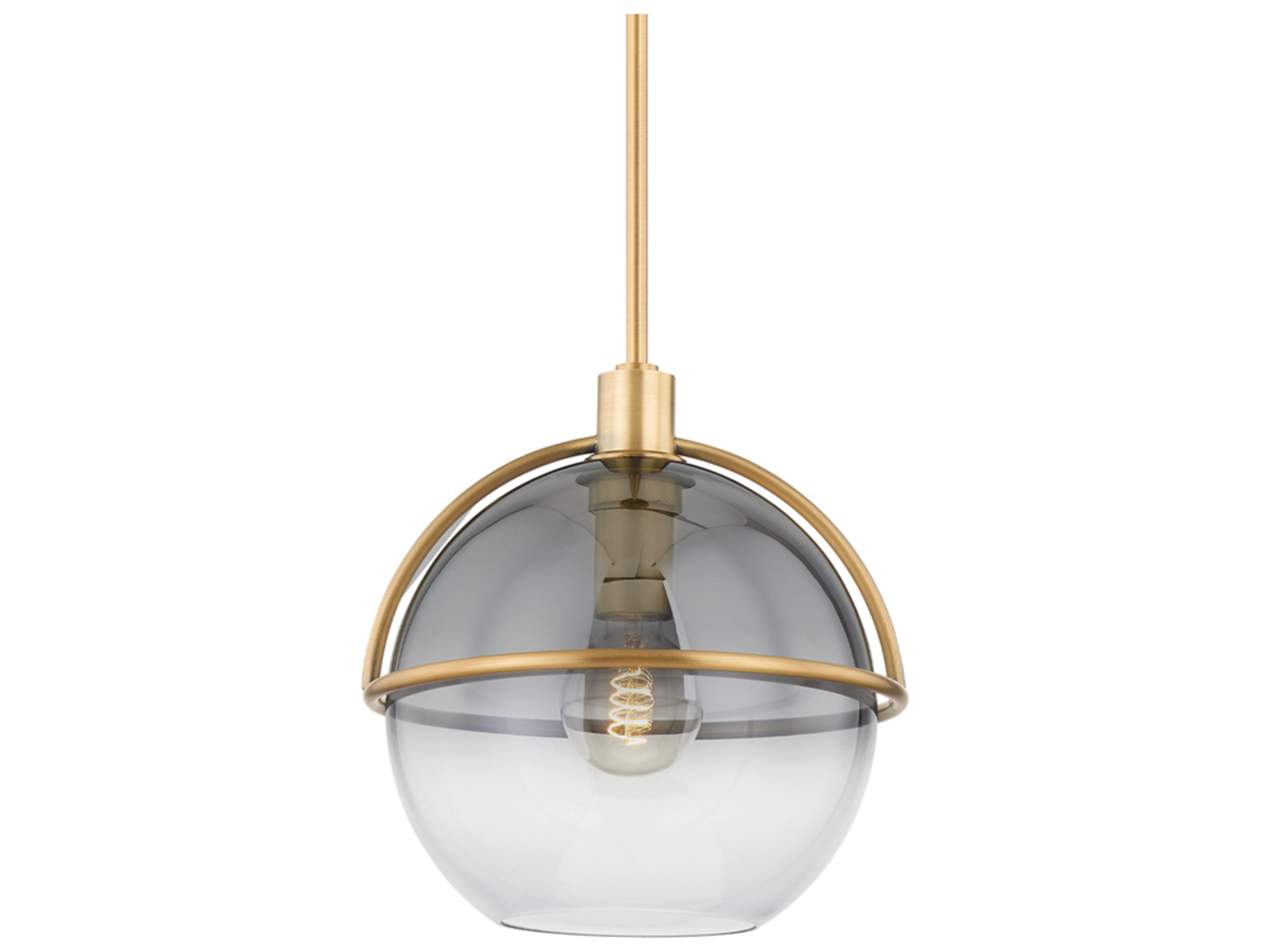 Ivins 1-Light Patina Brass Glass Globe Mini Pendant