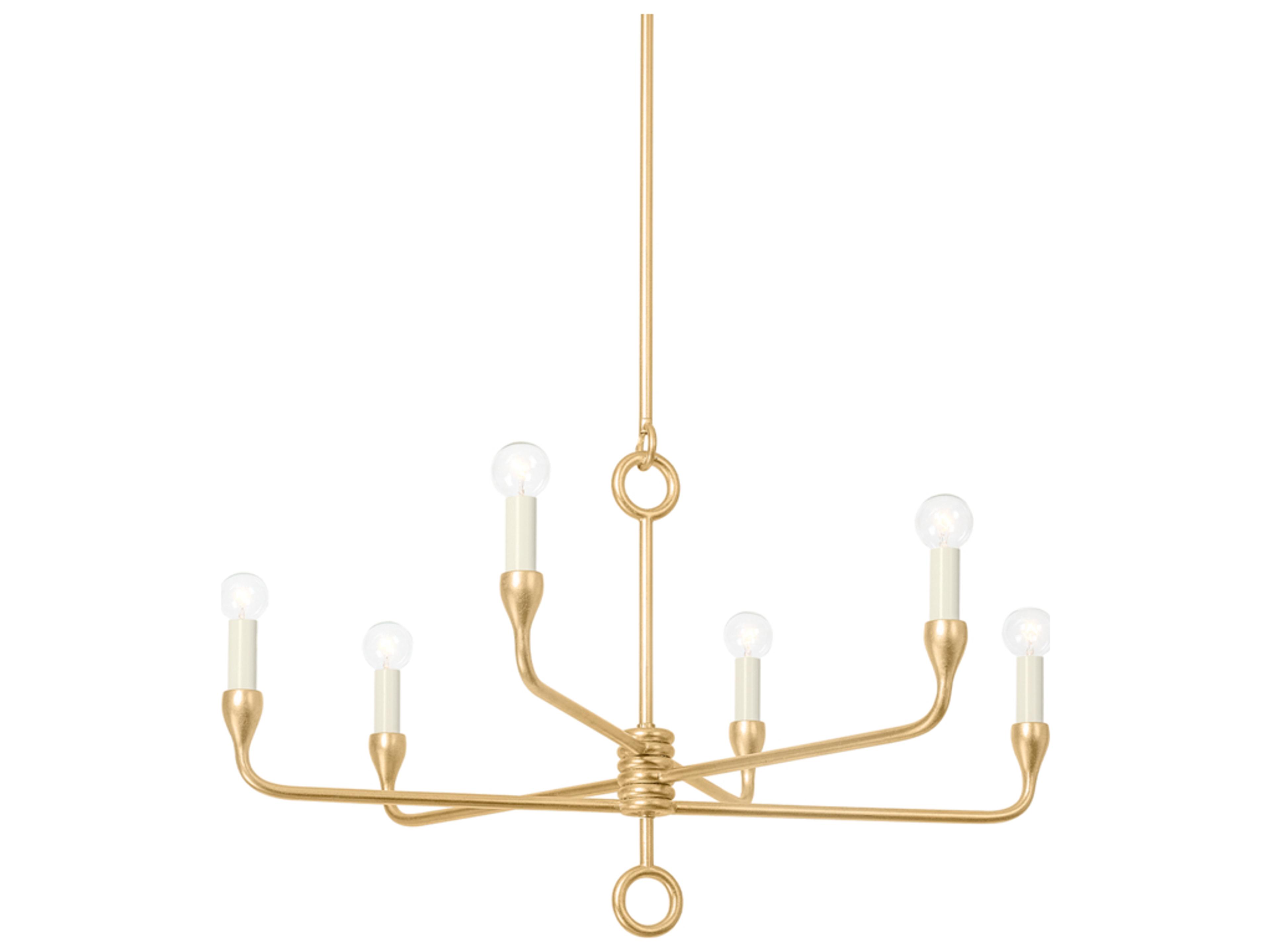 Orson 6-Light Vintage Gold Leaf Candelabra Chandelier