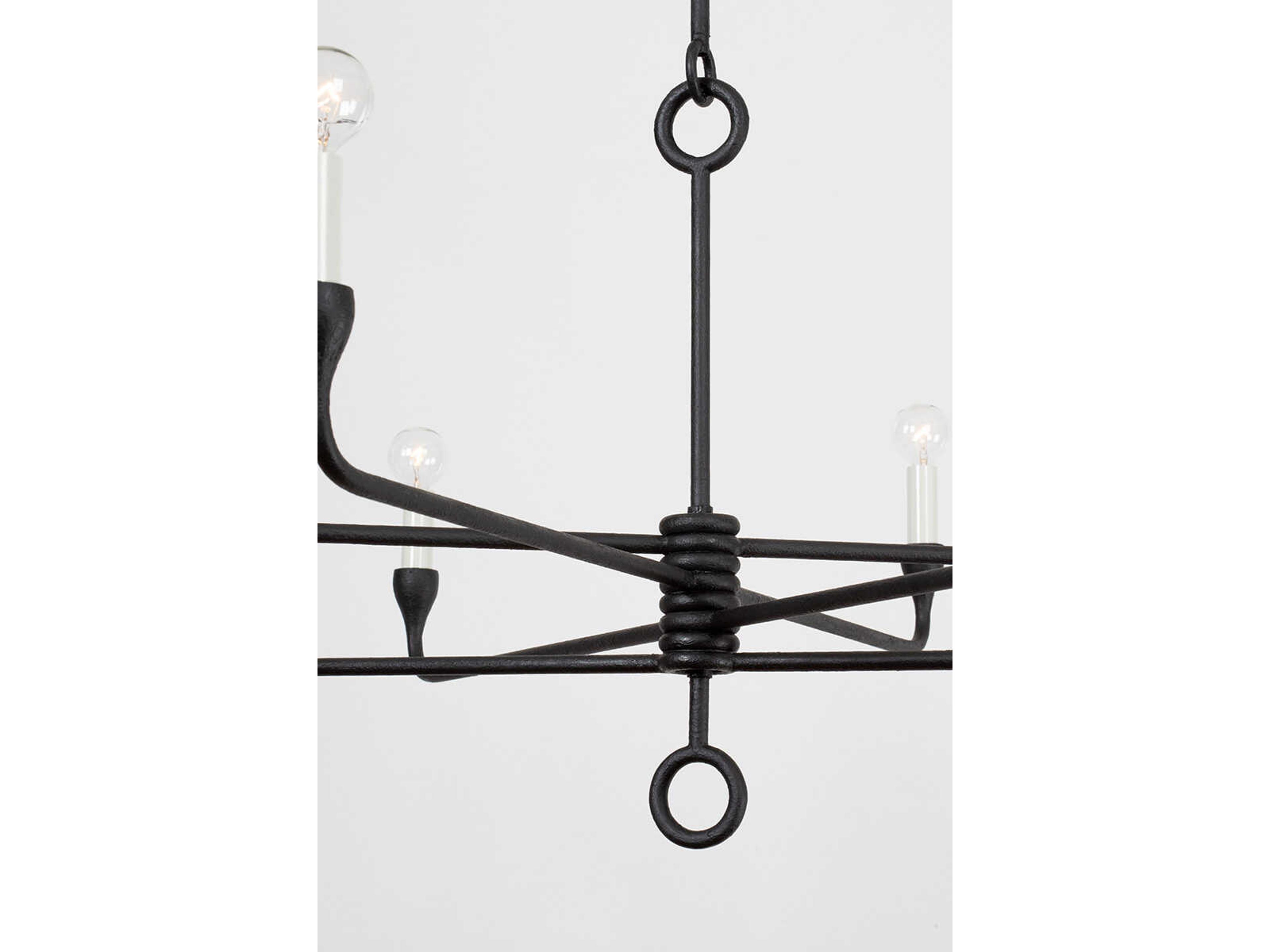 Troy Lighting Orson 8-Light Black Iron Candelabra Chandelier