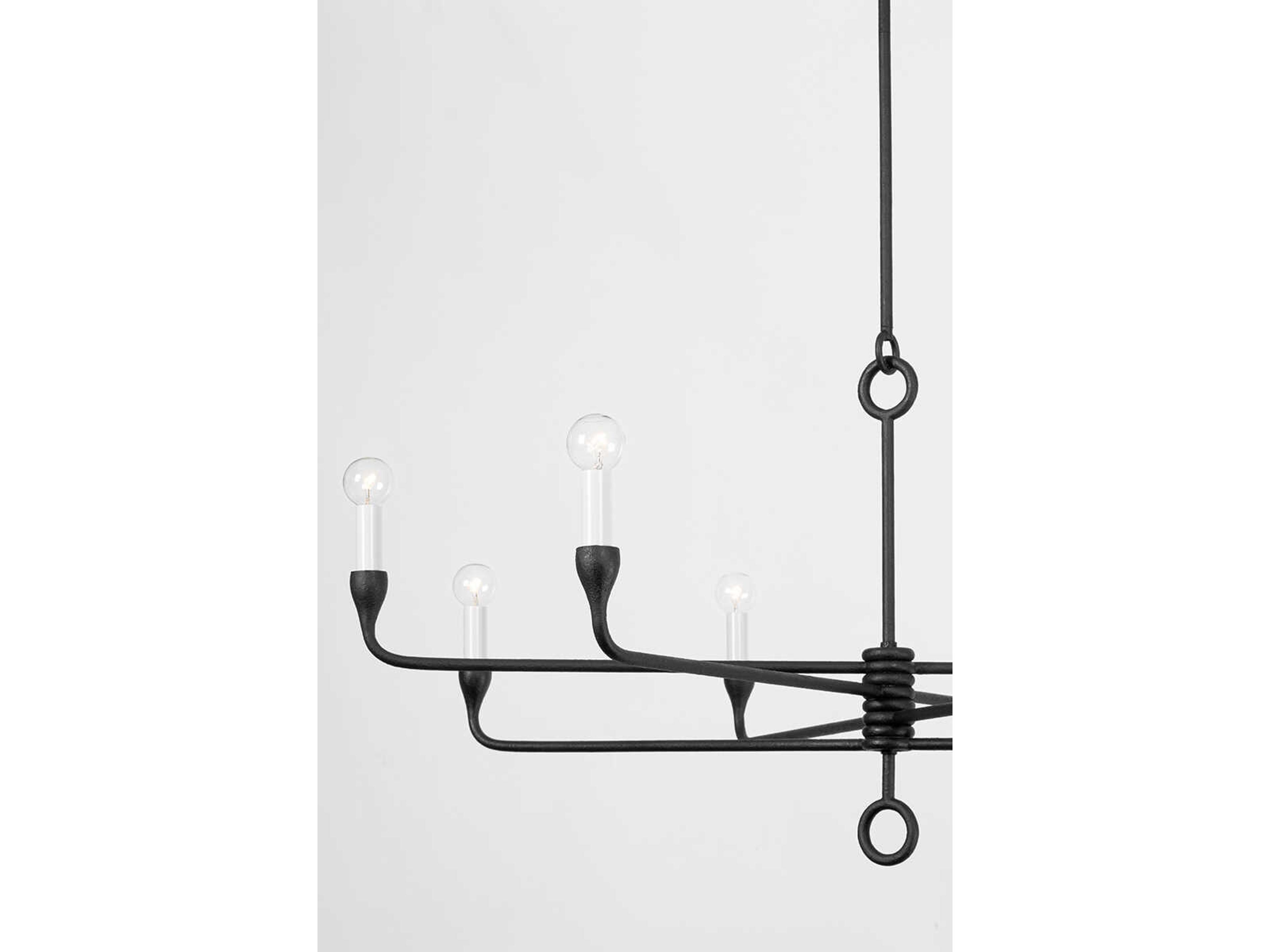 Troy Lighting Orson 8-Light Black Iron Candelabra Chandelier