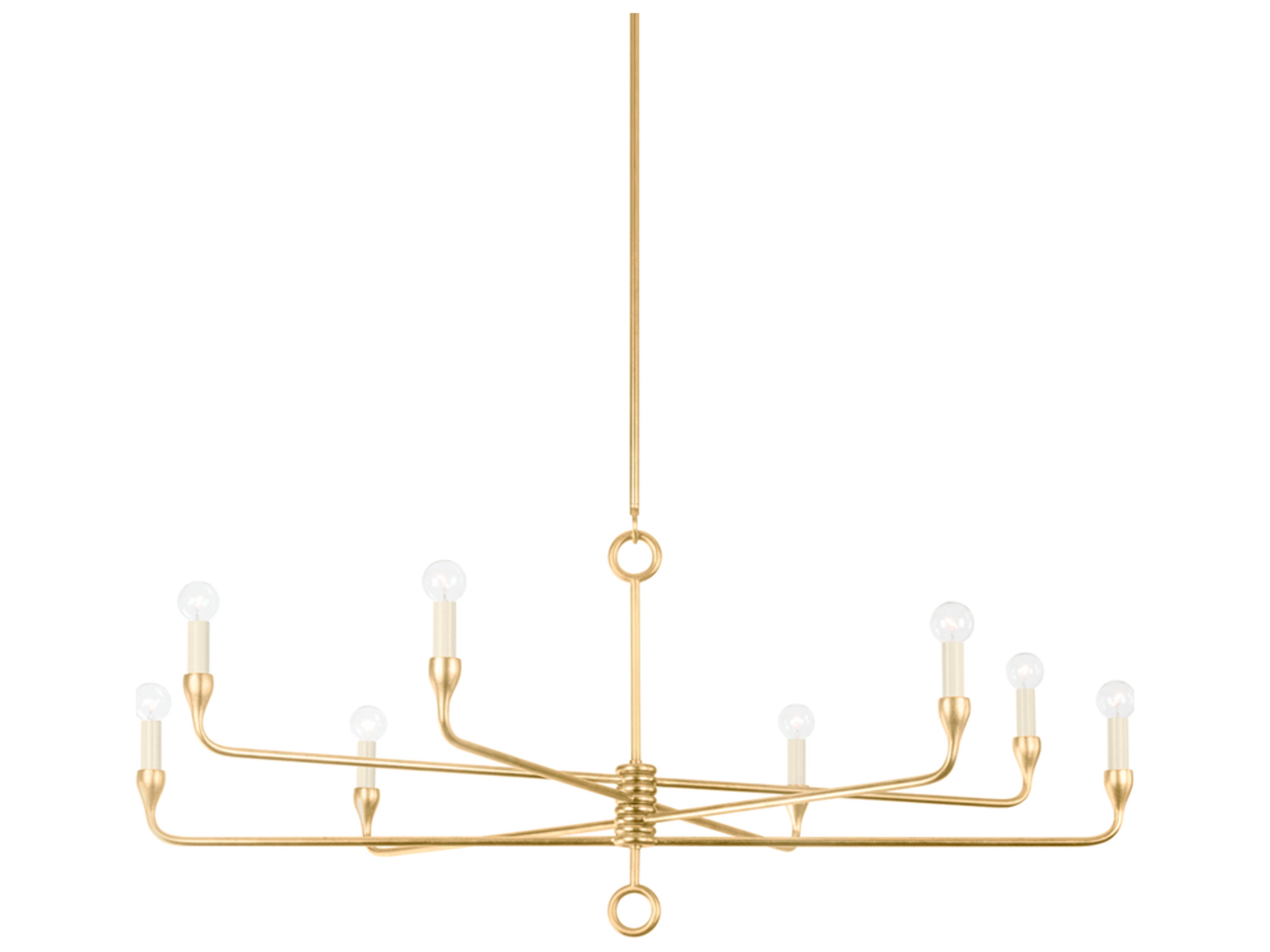 Orson 8-Light Vintage Gold Leaf Candelabra Chandelier