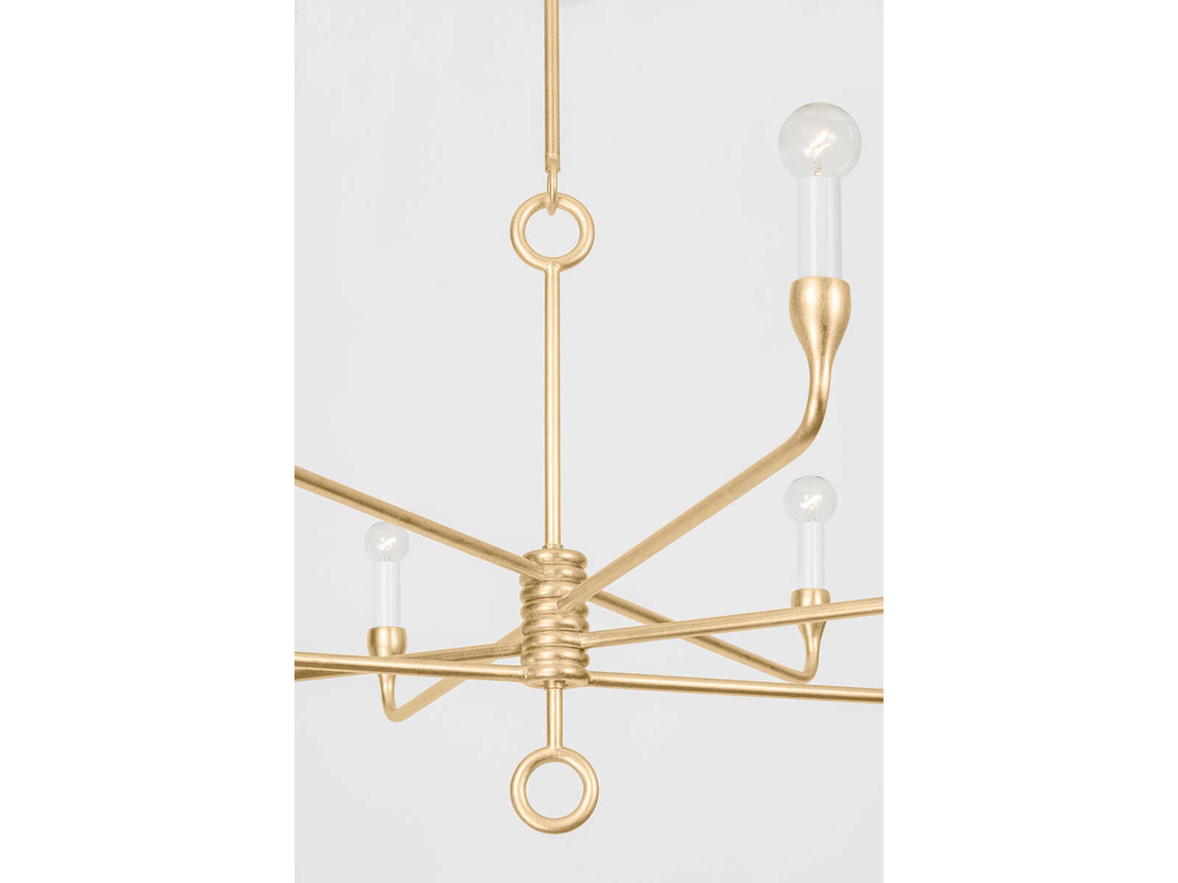 Troy Lighting Orson 8-Light Vintage Gold Leaf Candelabra Chandelier