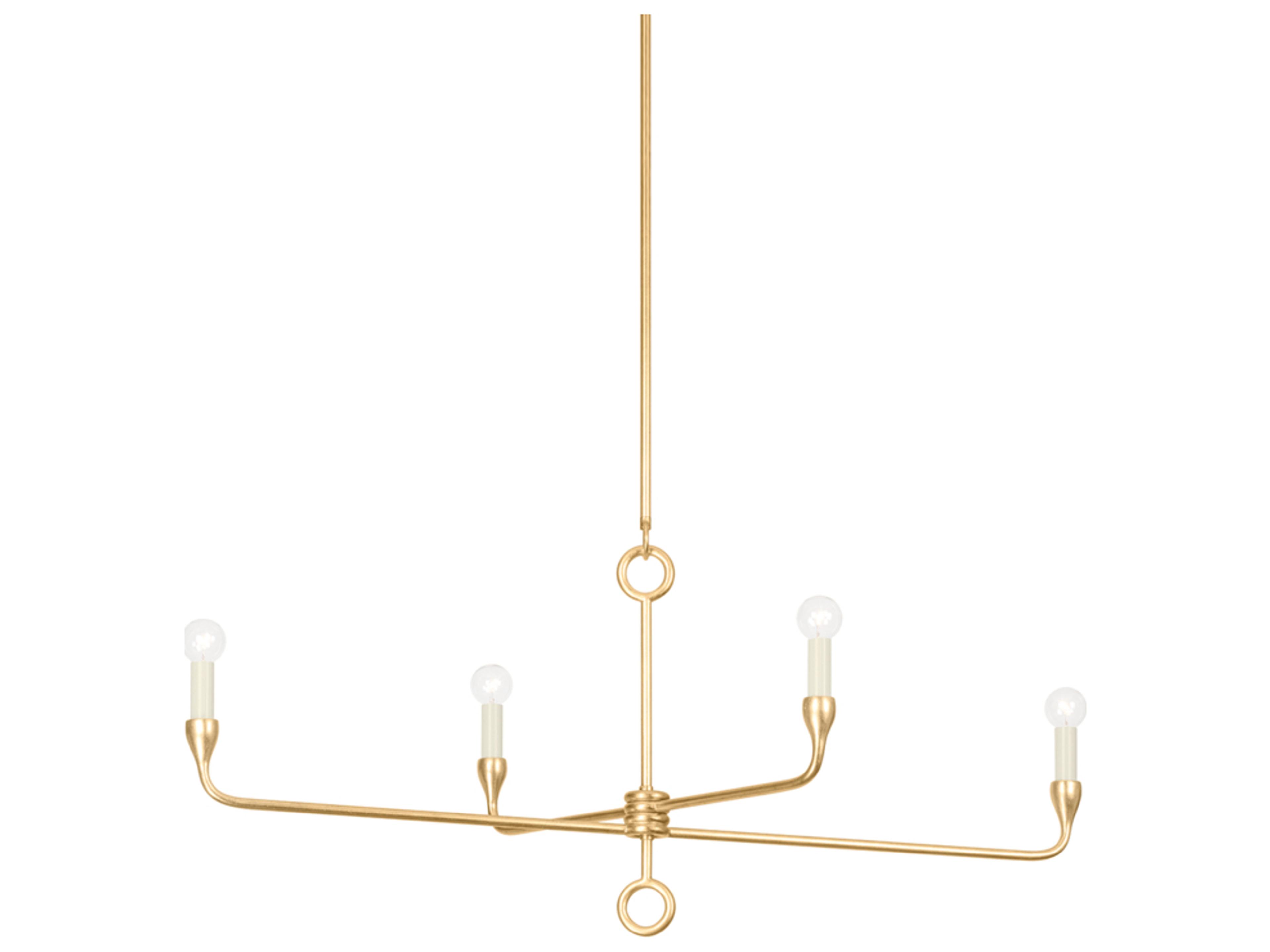 Orson 4-Light Vintage Gold Leaf Linear Island Pendant