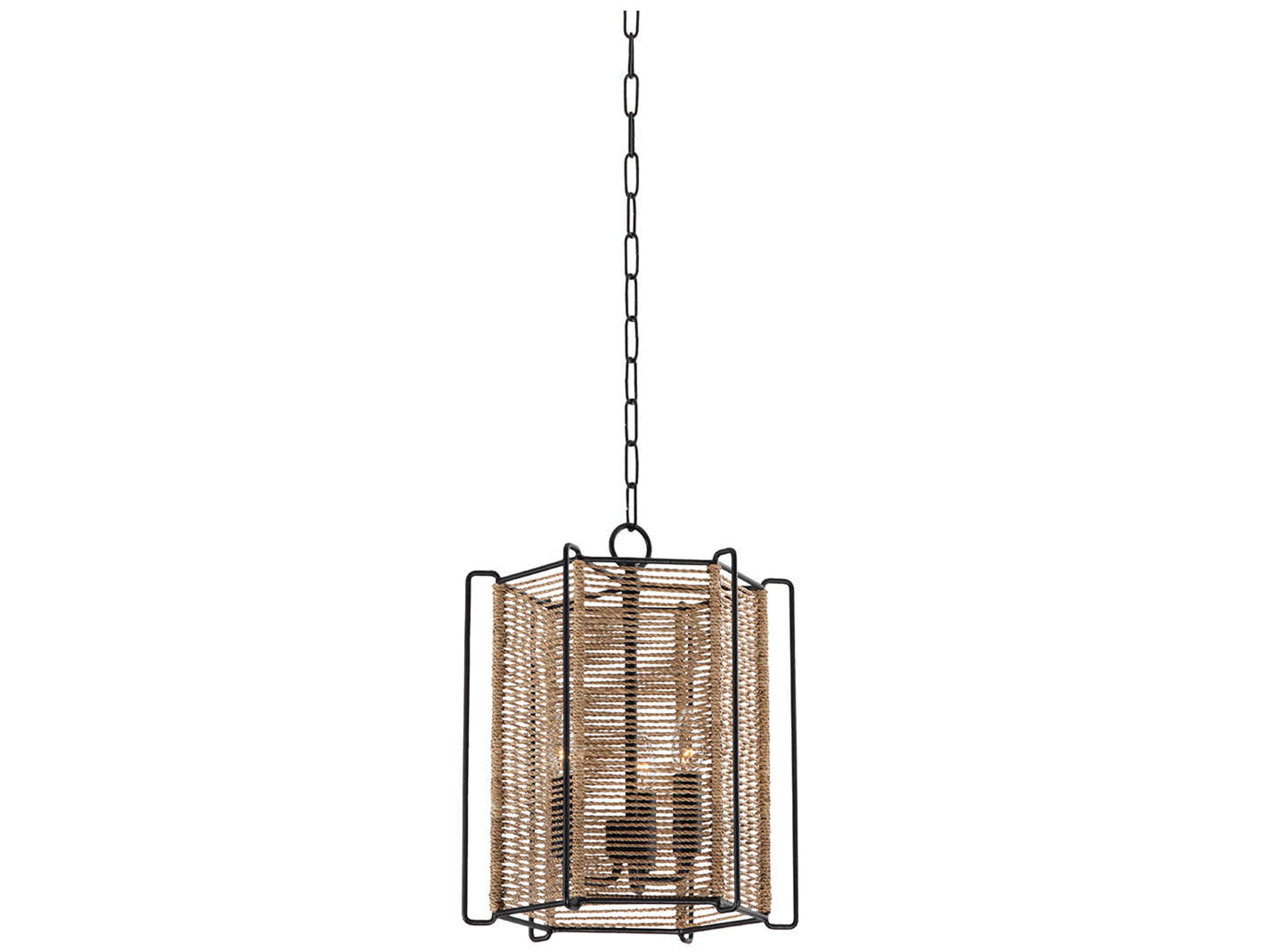 Ramon 3-Light Textured Black Pendant