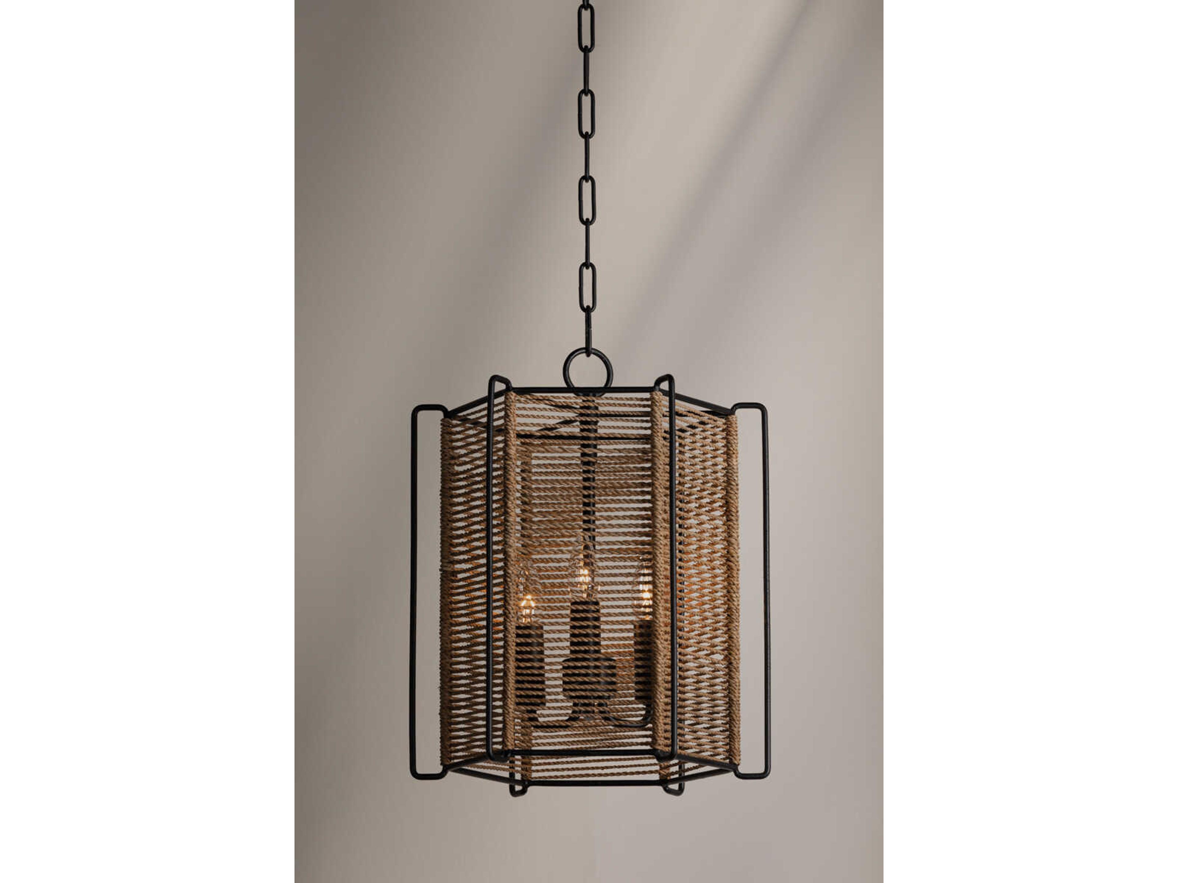 Troy Lighting Ramon 3-Light Textured Black Pendant