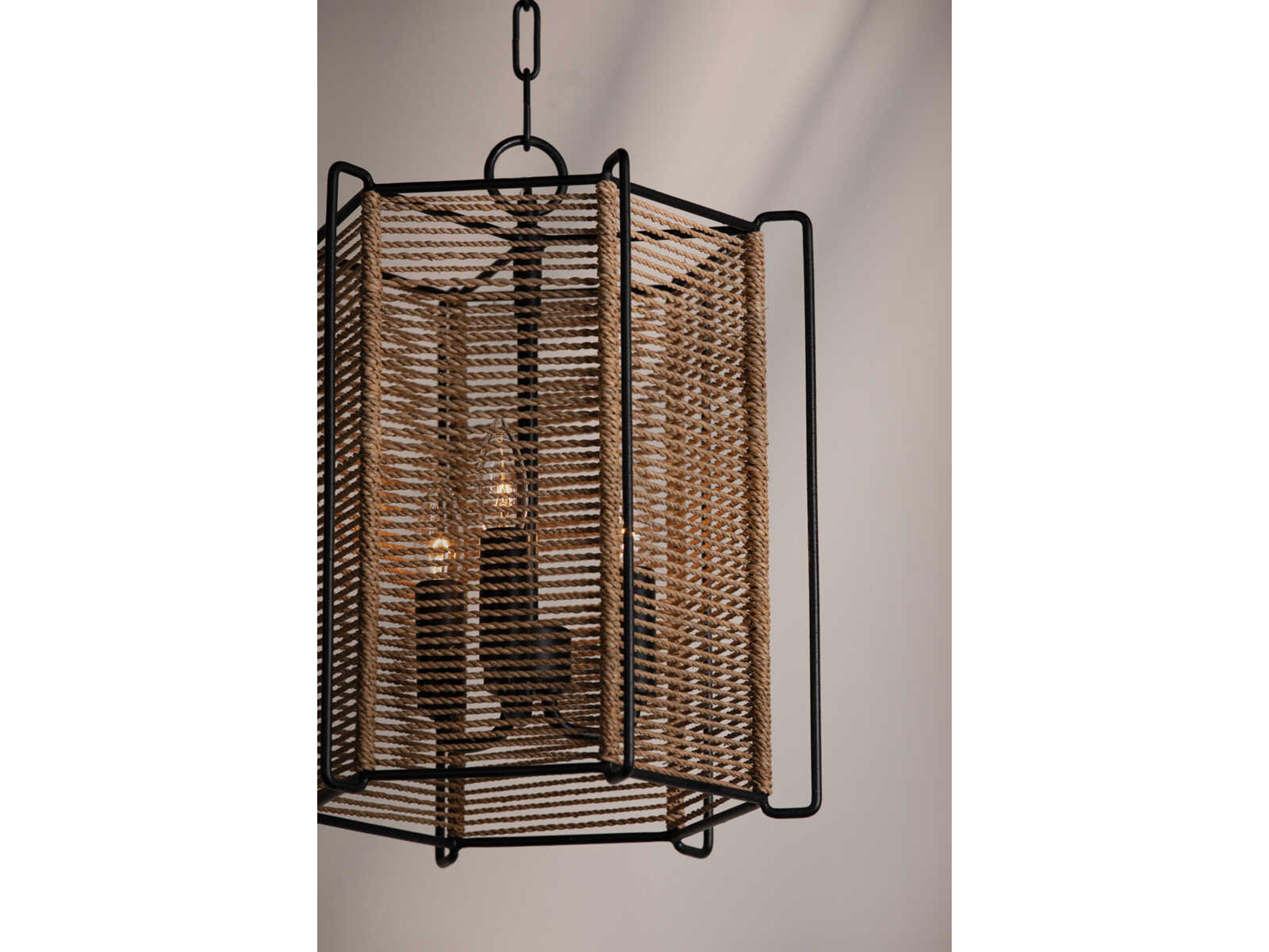 Troy Lighting Ramon 3-Light Textured Black Pendant