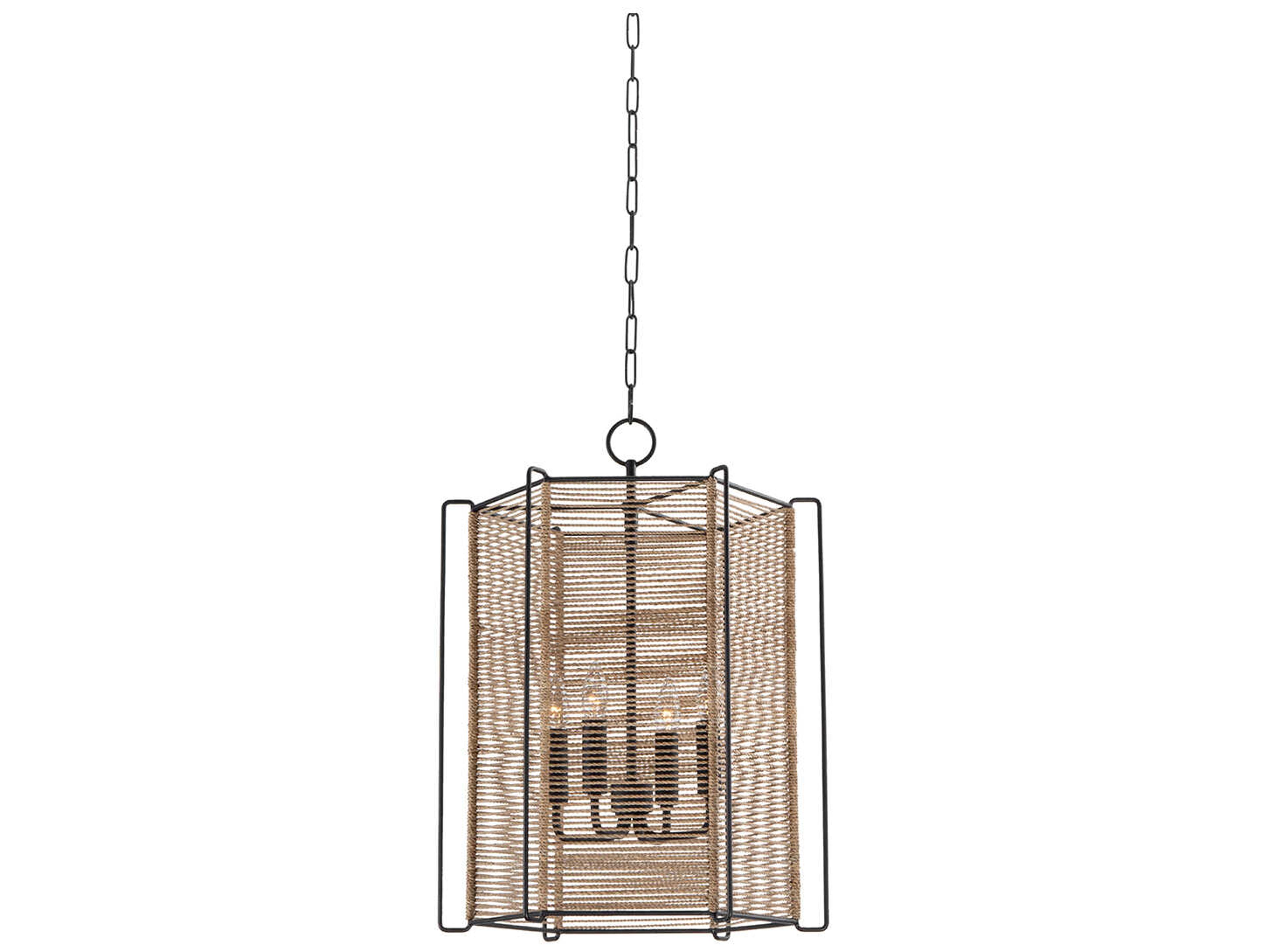 Ramon 4-Light Textured Black Pendant