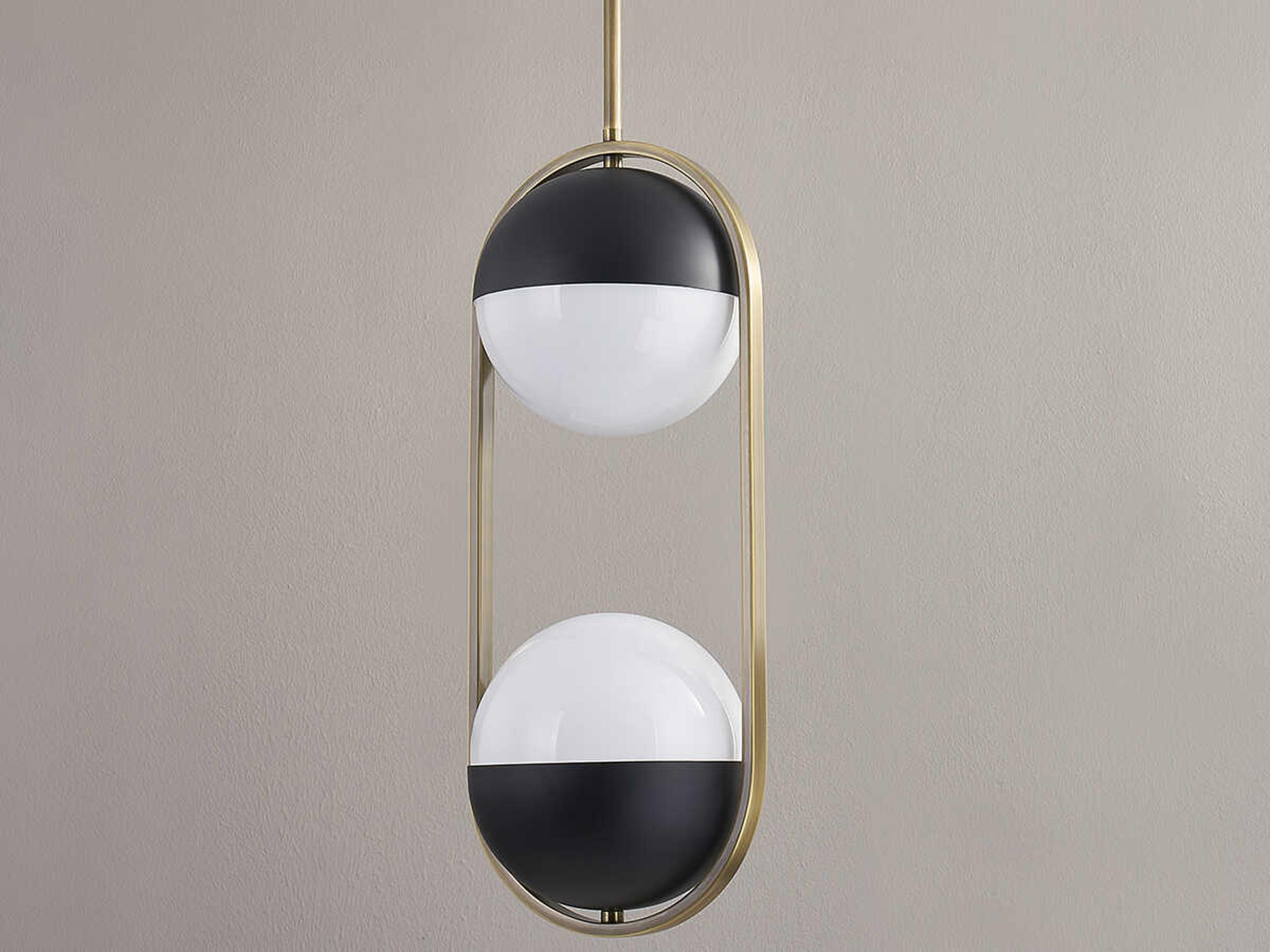 Troy Lighting Willard 2-Light Patina Brass Glass Globe Mini Pendant