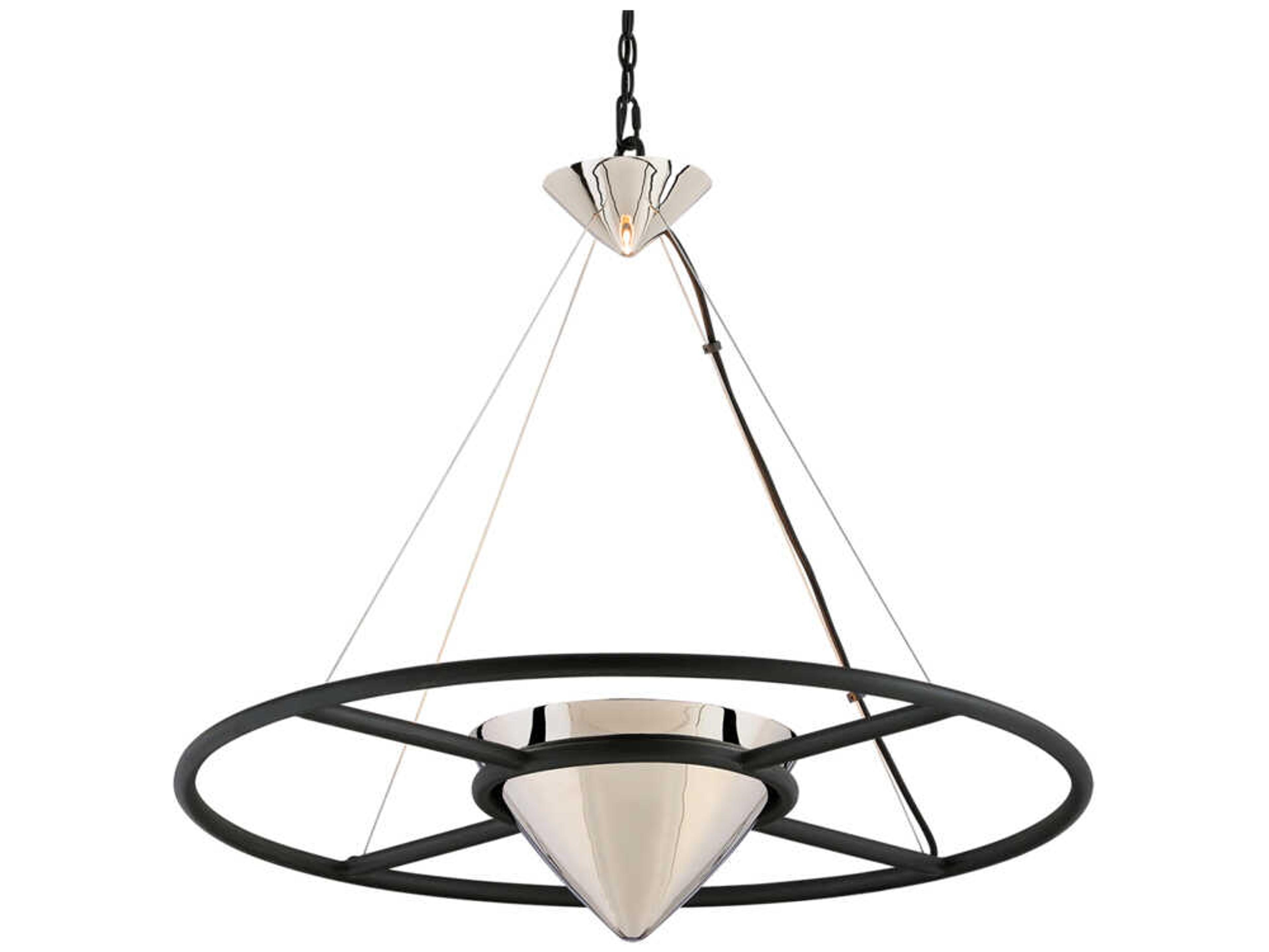 Zero Gravity 1-Light Carbide Black Polished Nickel LED Geometric Pendant