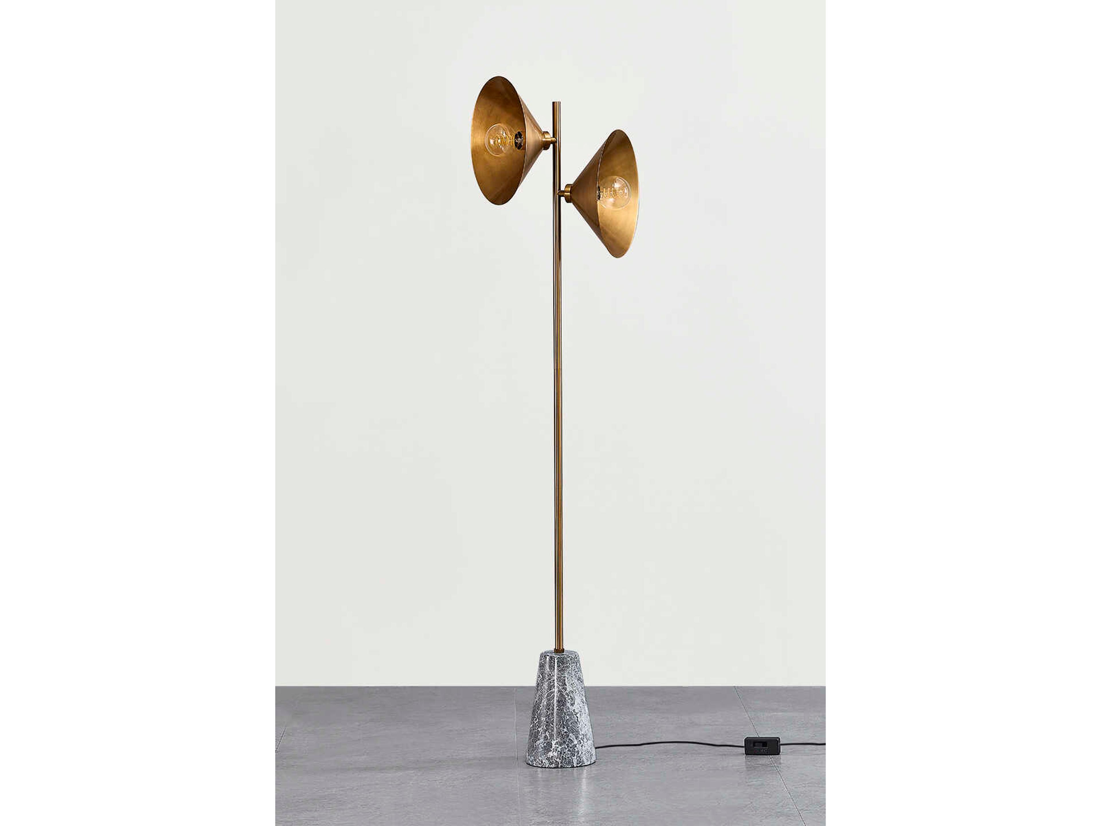 Troy Lighting Bash Bash Patina Brass Steel Floor Lamp
