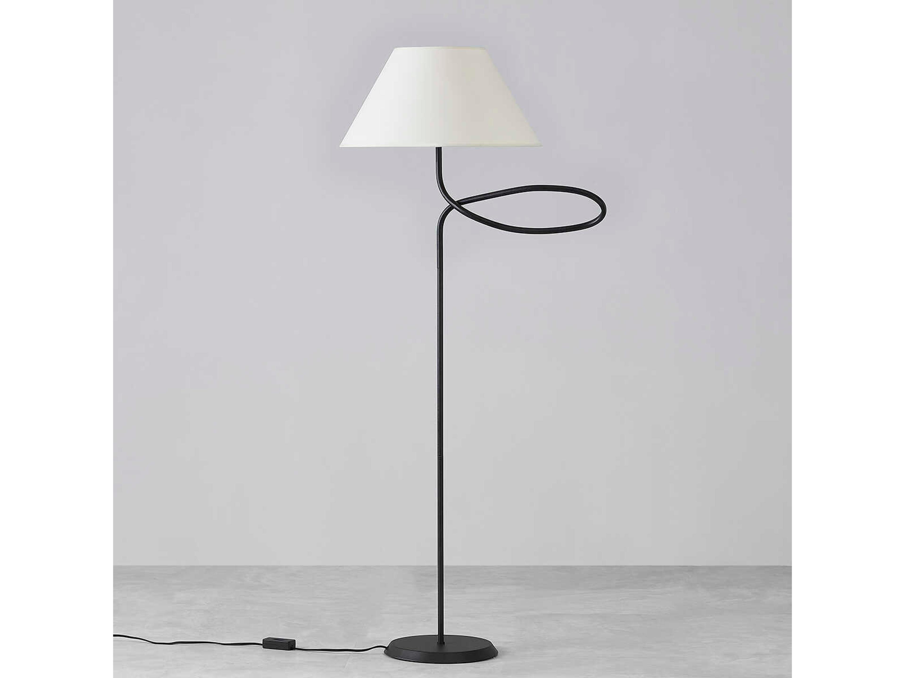 Troy Lighting Alameda Forged Iron Off White Mds Paper Black Floor Lamp