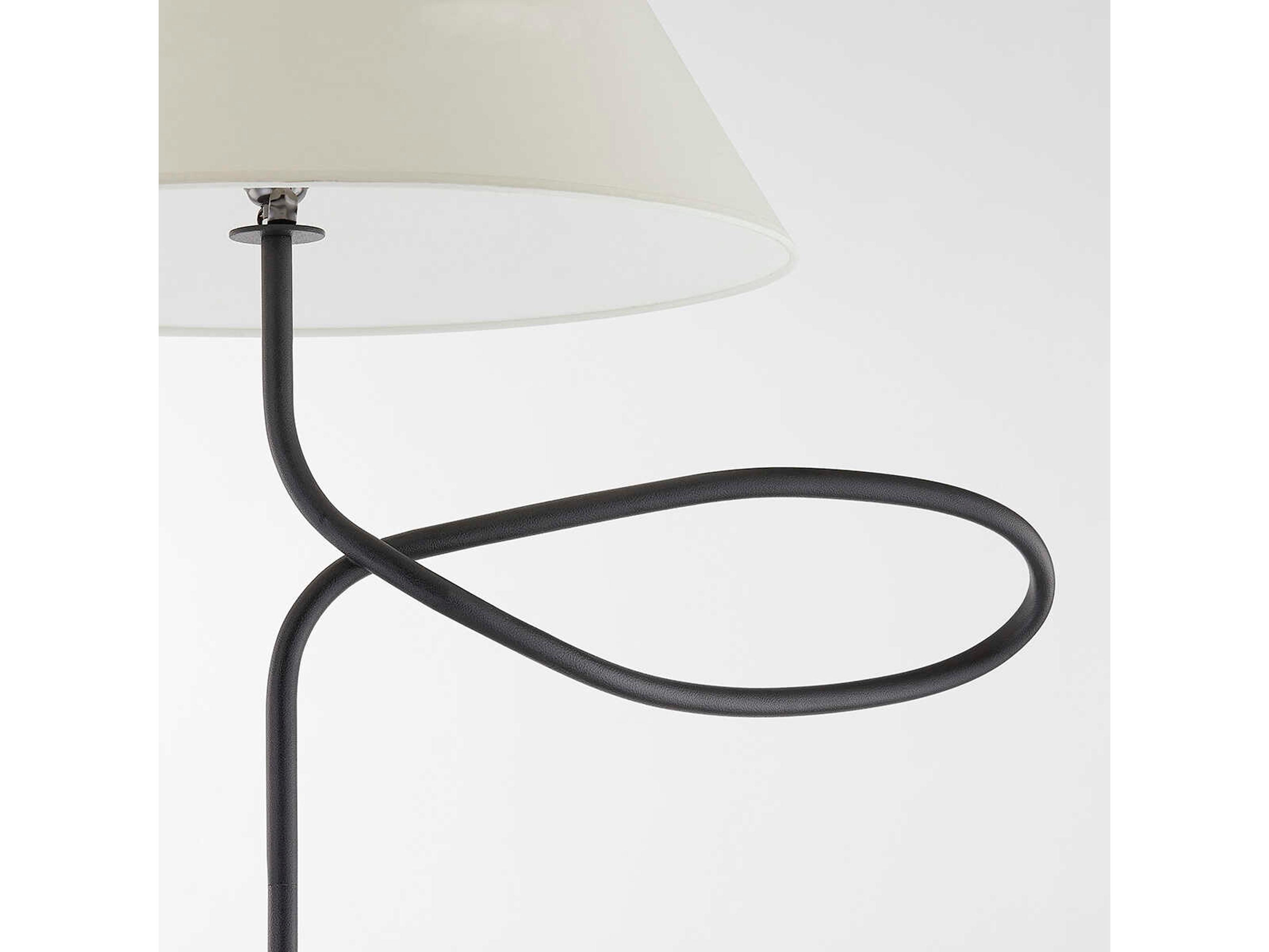 Troy Lighting Alameda Forged Iron Off White Mds Paper Black Floor Lamp