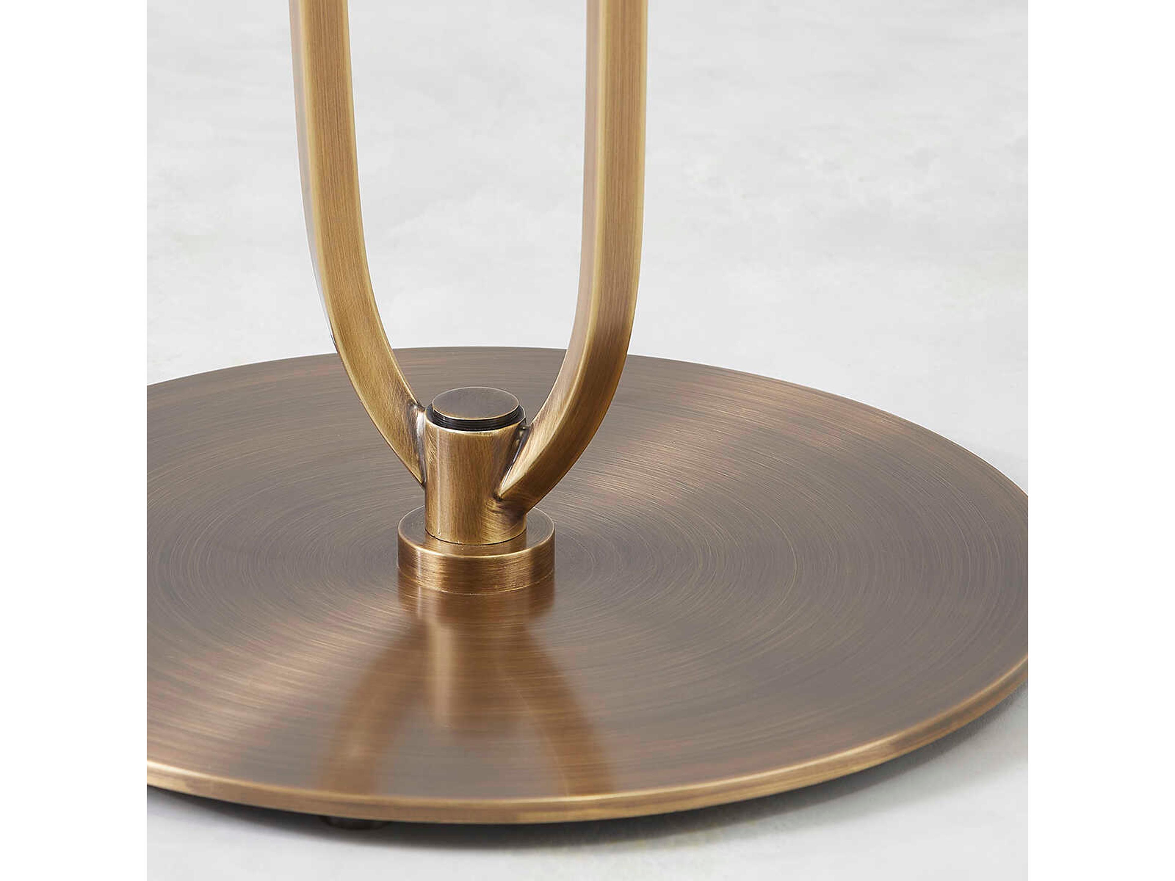 Troy Lighting Pearce Patina Brass Linen Floor Lamp