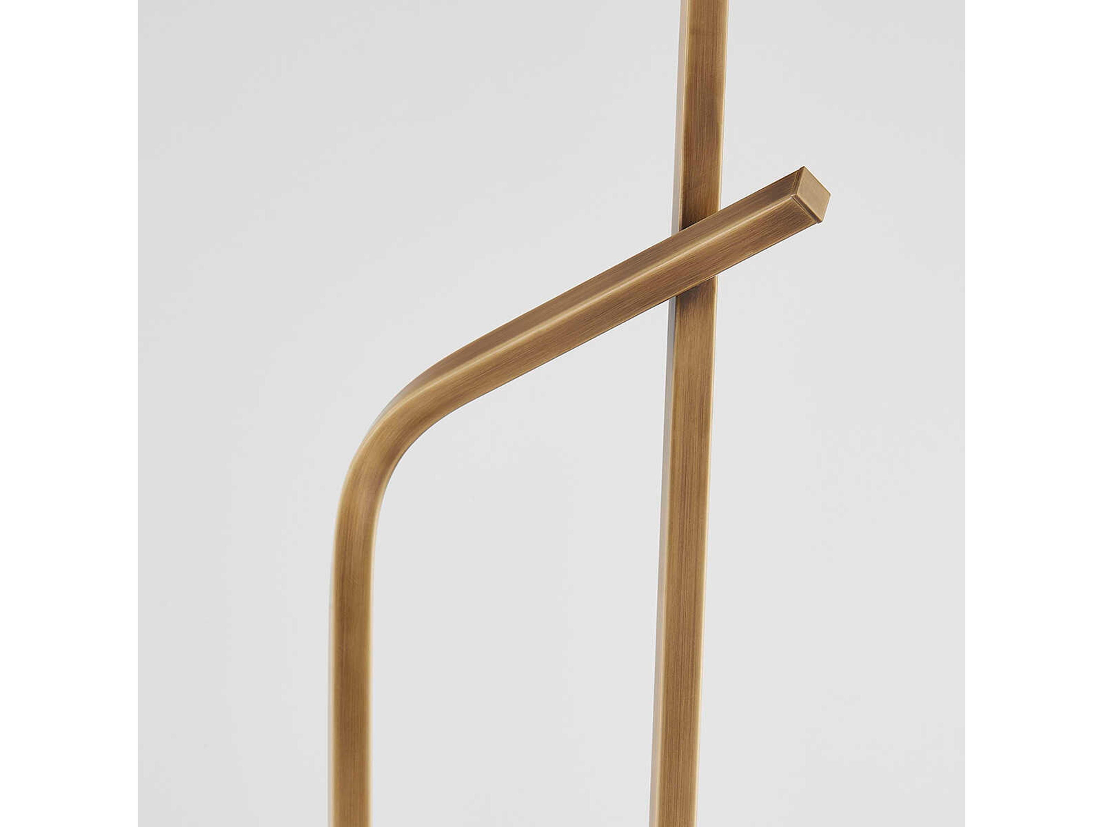 Troy Lighting Pearce Patina Brass Linen Floor Lamp