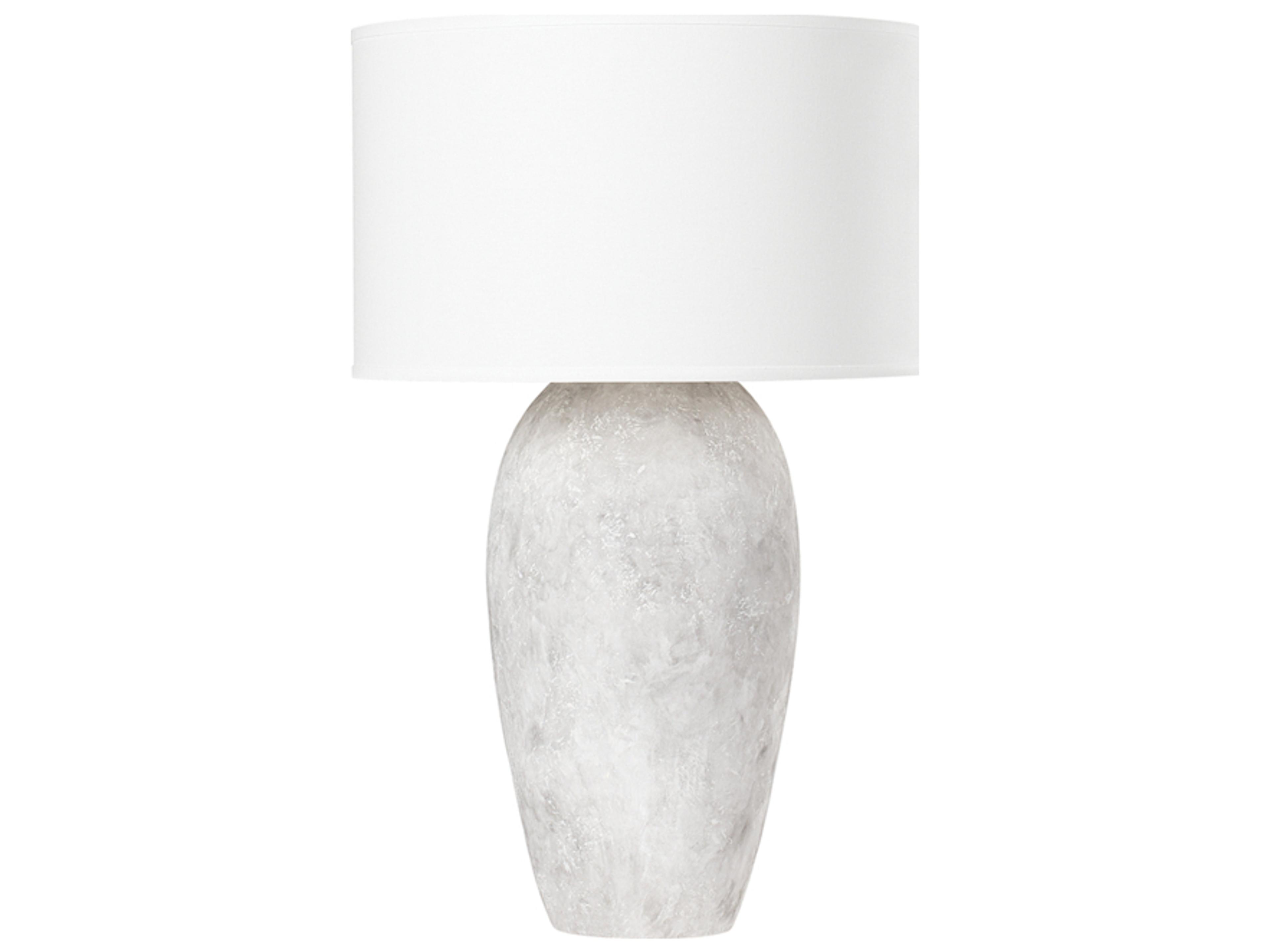 Zeke Ceramic Weathered Grey Off White Linen Buffet Lamp