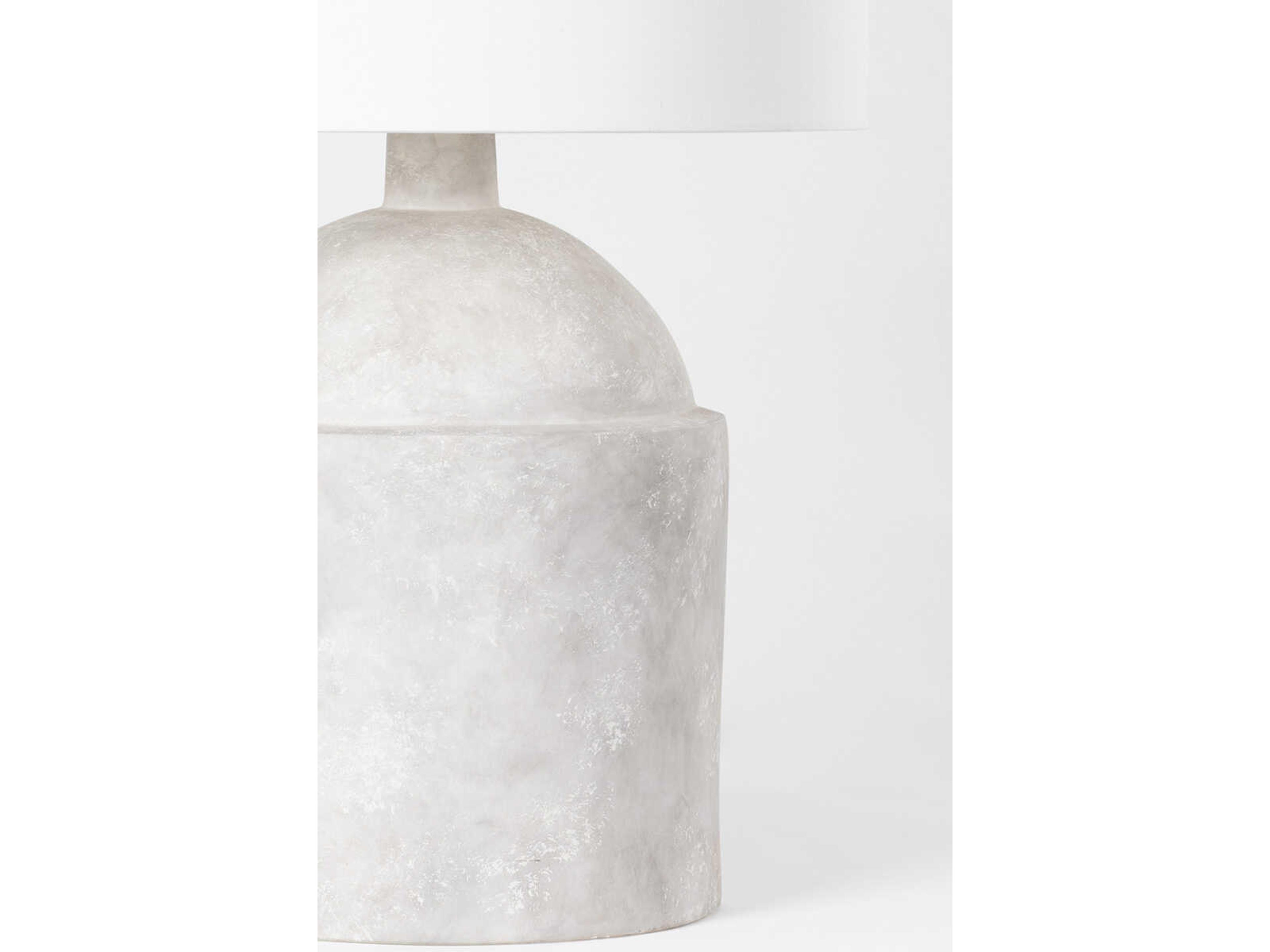 Troy Lighting Torrance Ceramic Weathered Grey Off White Linen Buffet Lamp