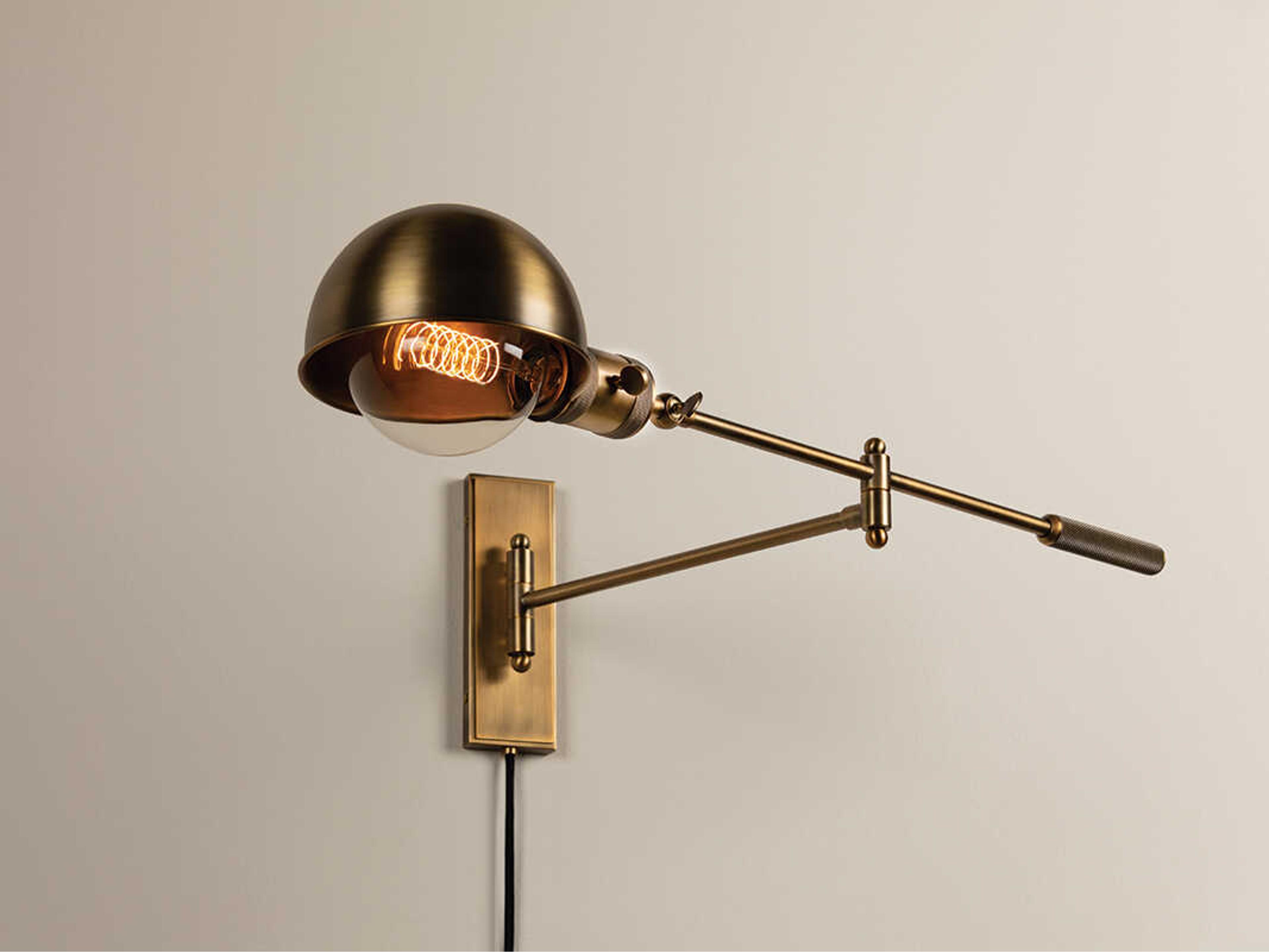 Troy Lighting Cannon 1-Light Patina Brass Swing Wall Sconce