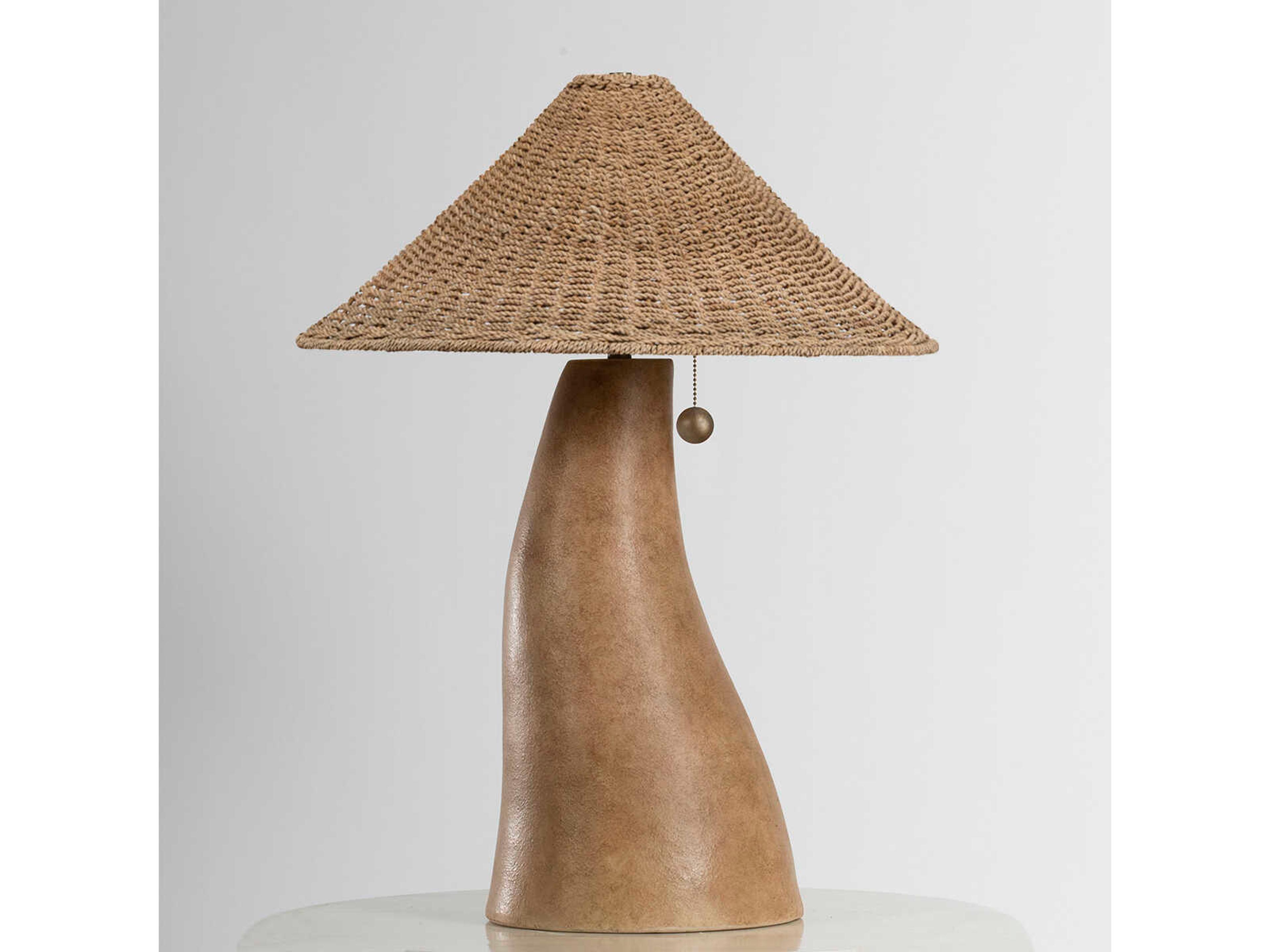 Troy Lighting Seyla Natural Abaca Brown Buffet Lamp