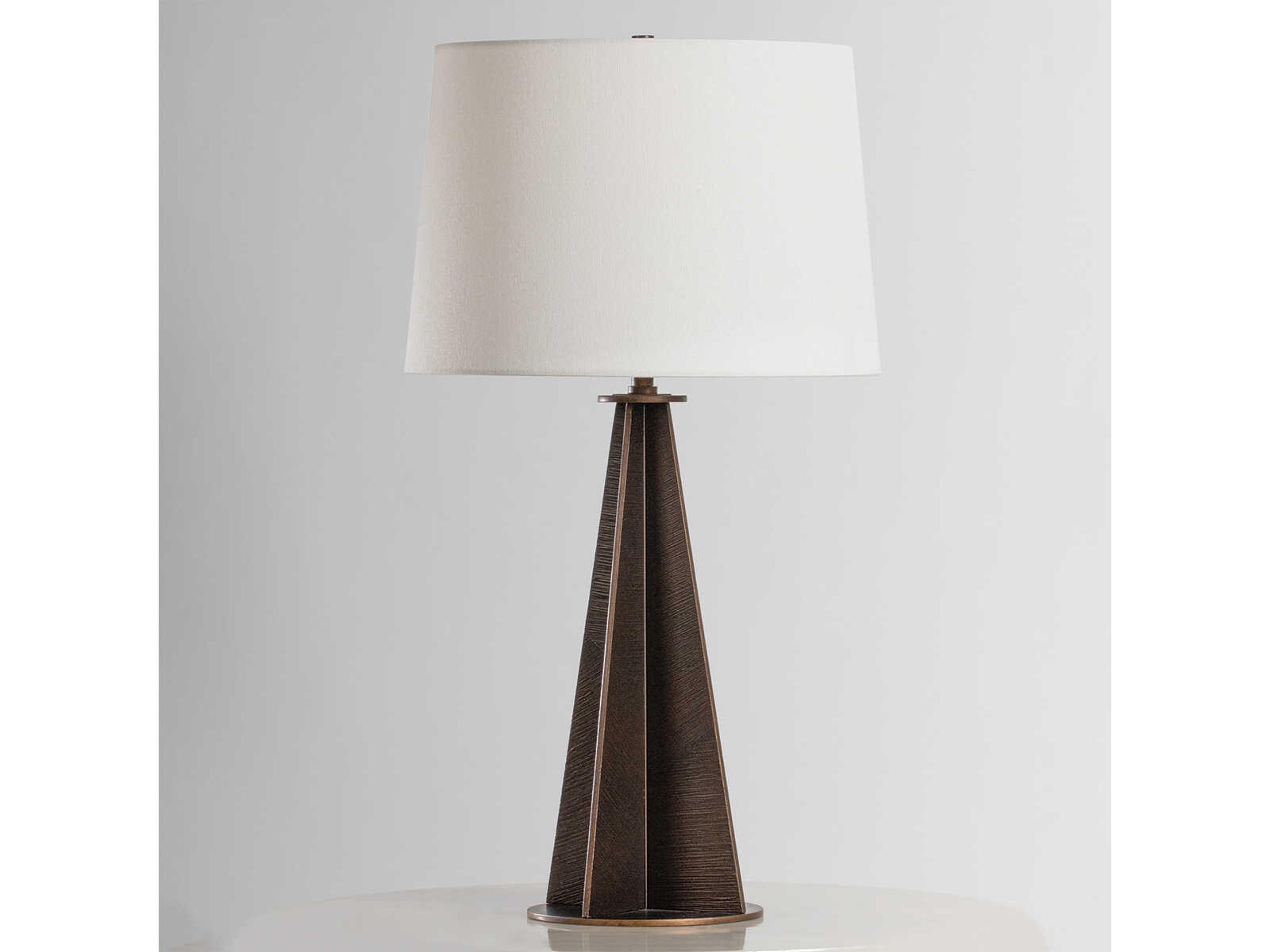 Troy Lighting Finn Bronze Leaf Off White Linen Buffet Lamp