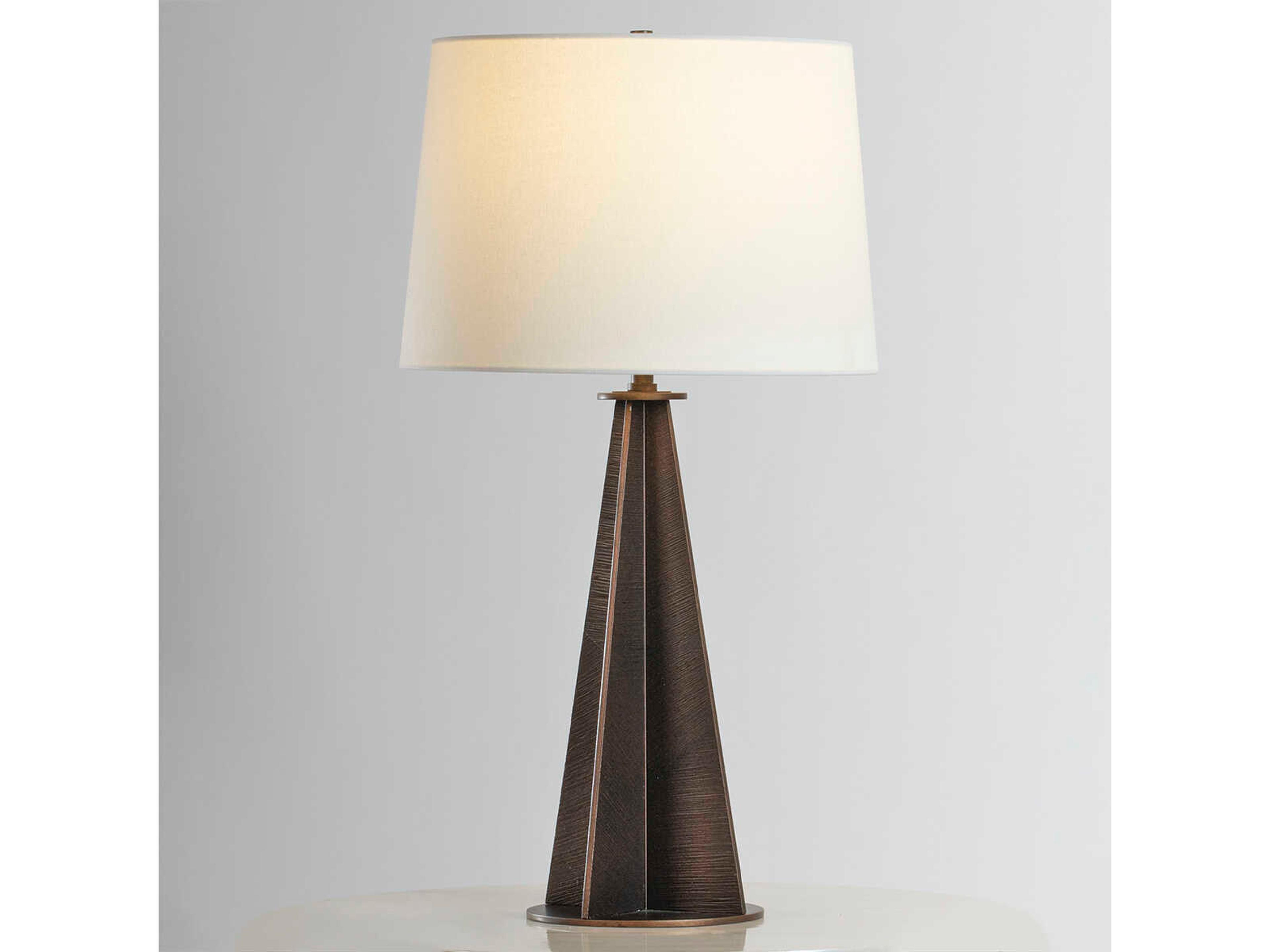 Troy Lighting Finn Bronze Leaf Off White Linen Buffet Lamp