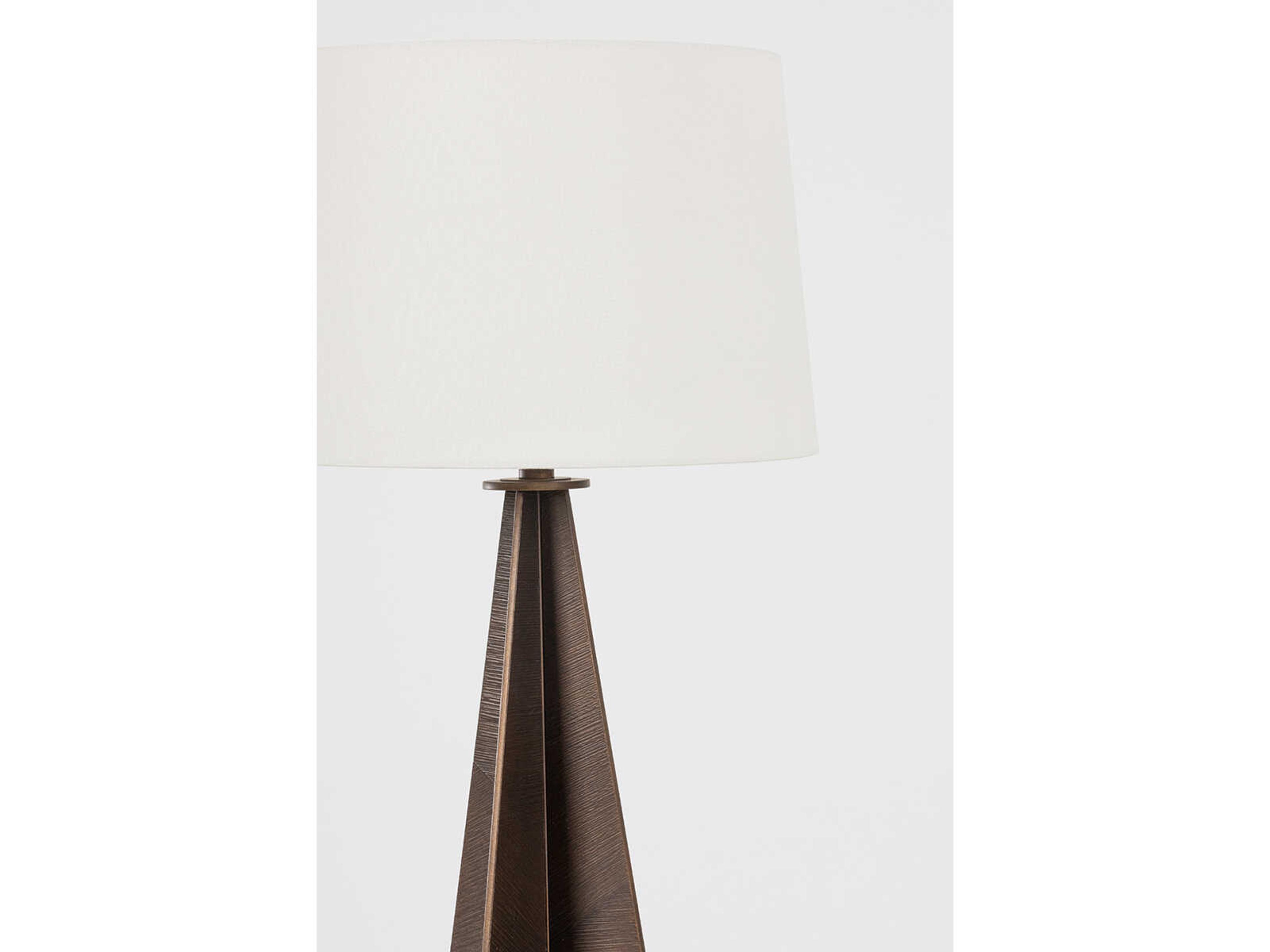 Troy Lighting Finn Bronze Leaf Off White Linen Buffet Lamp