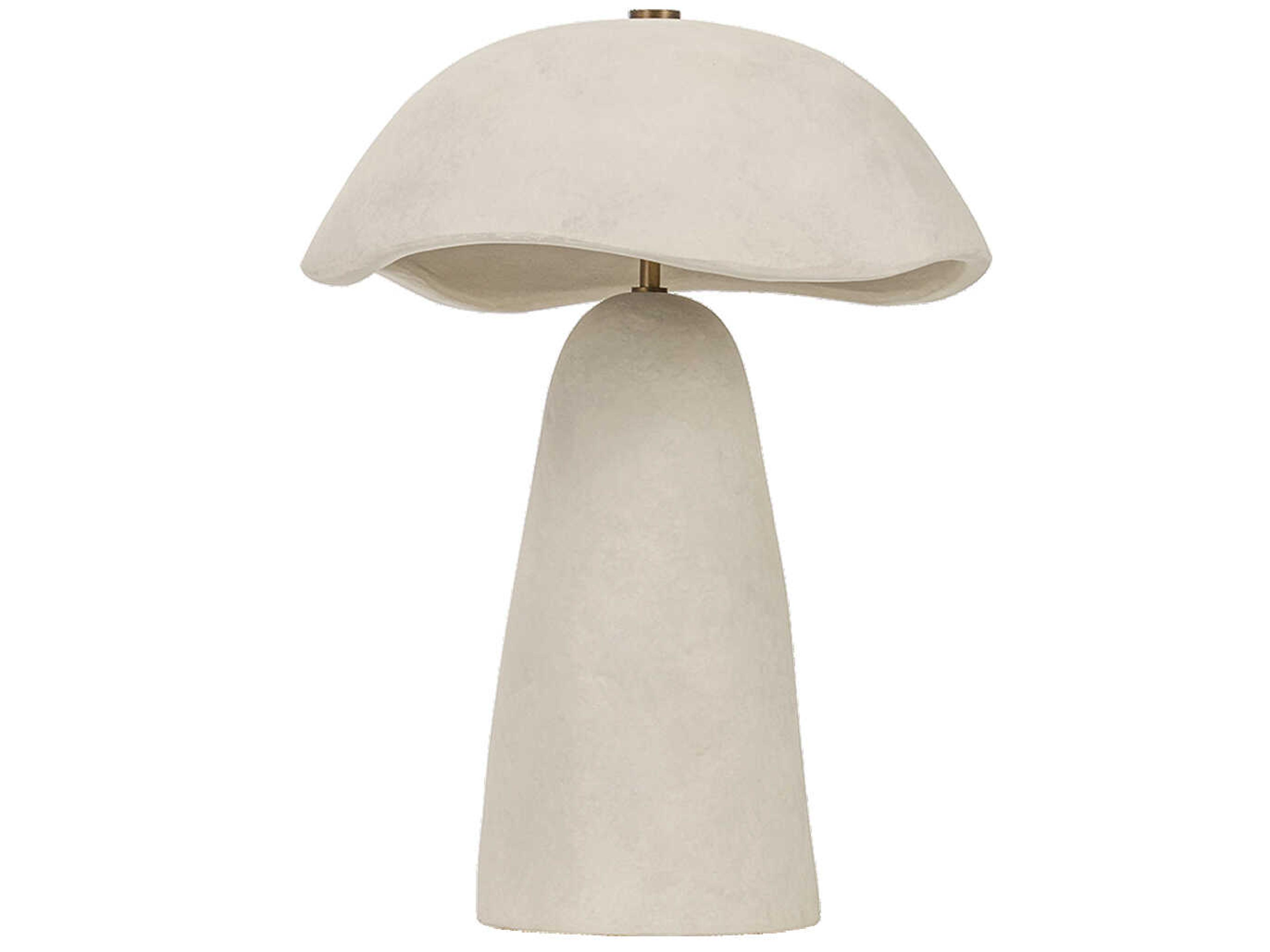 Troy Lighting Soloma Patina Brass Ceramic Artisan White Table Lamp