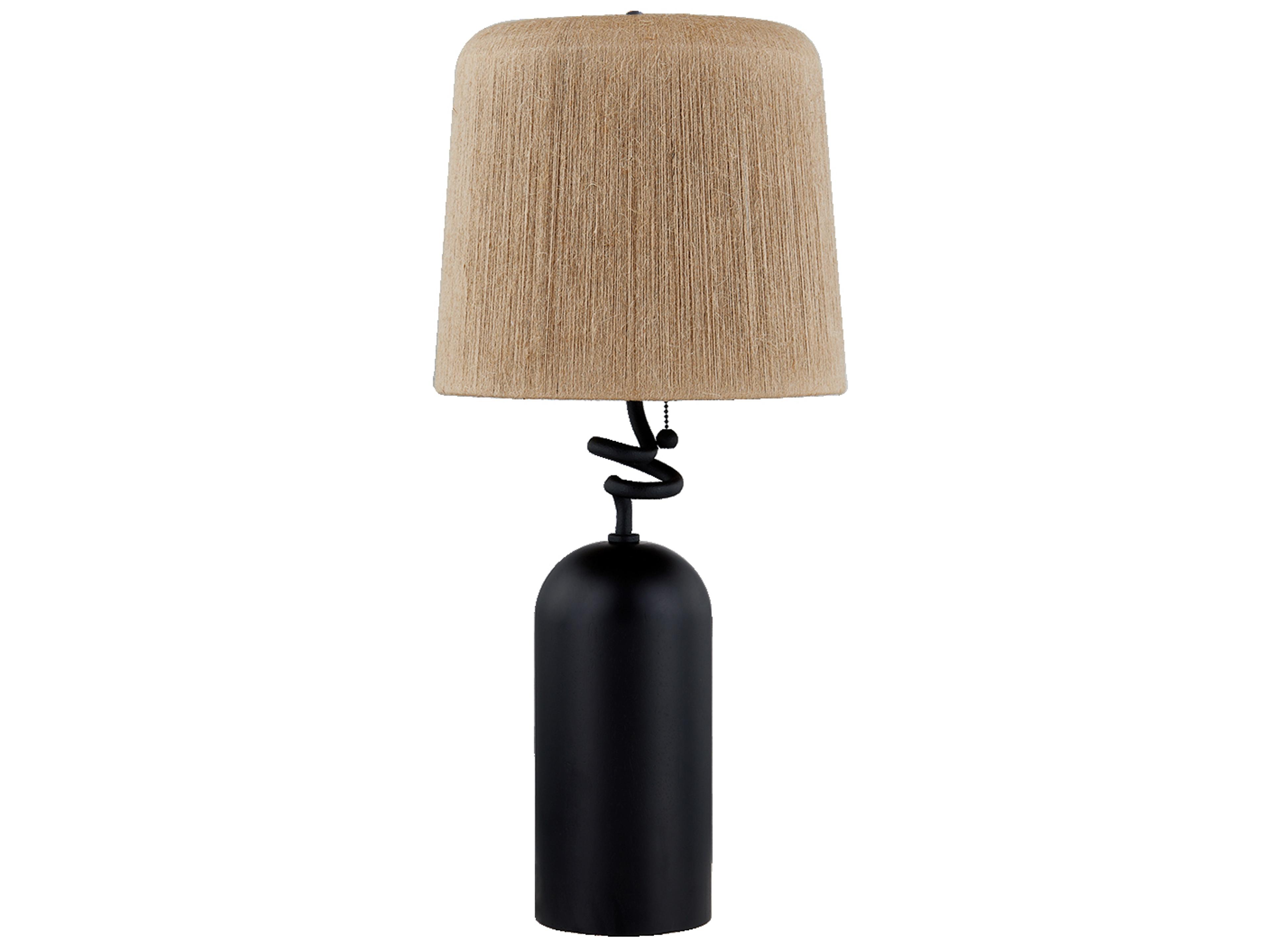 Morri Forged Iron Natural String Black Buffet Lamp