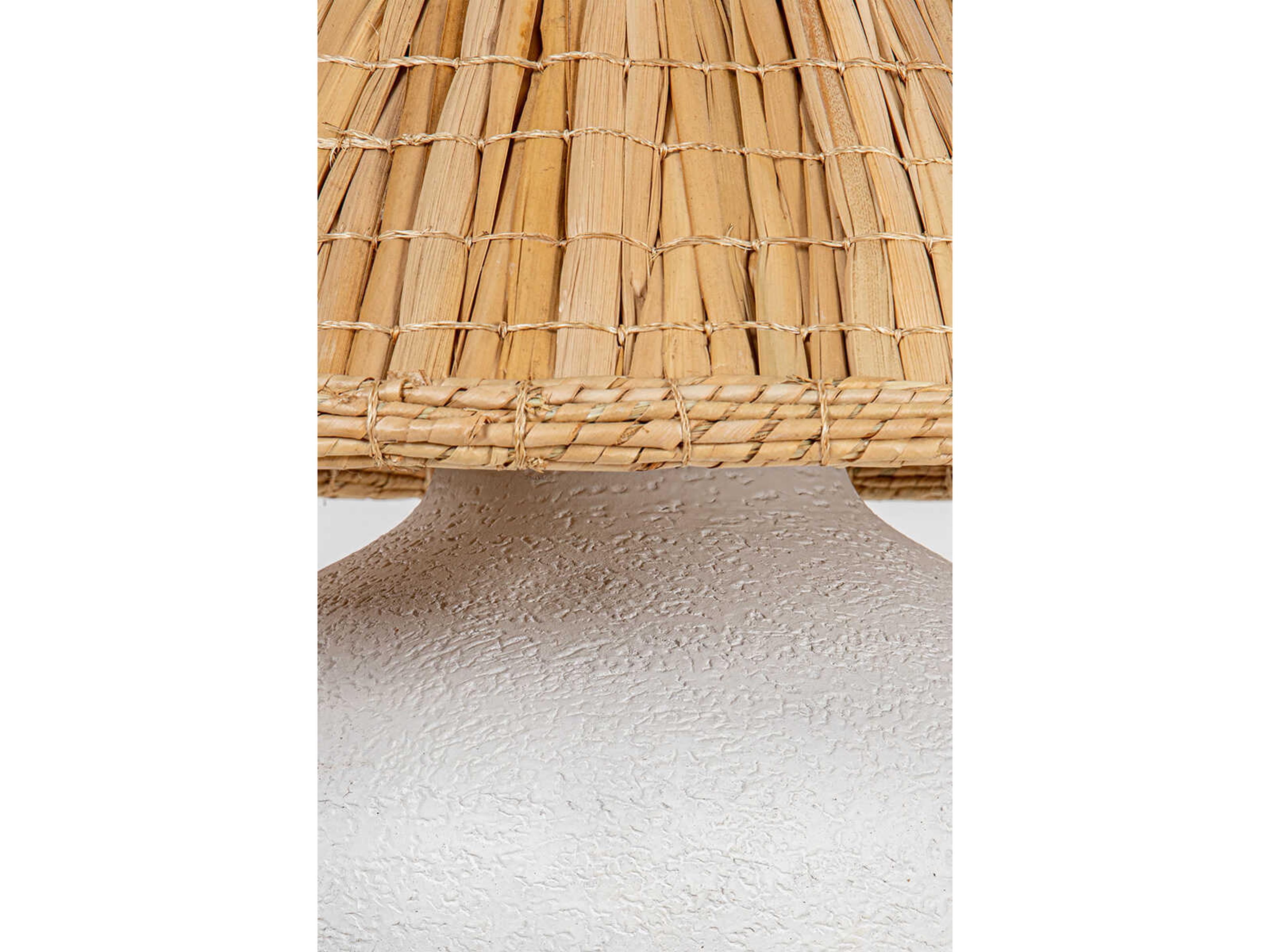 Troy Lighting Solon Patina Brass Natural Sea Grass White Table Lamp