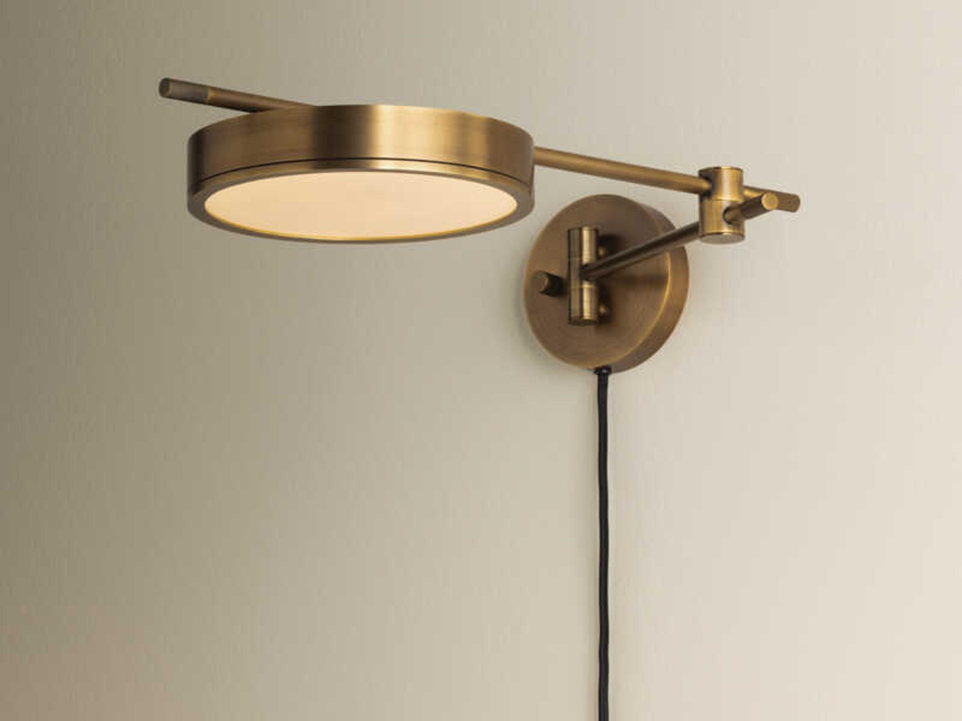Troy Lighting Thatcher 1-Light Patina Brass Swing Wall Sconce