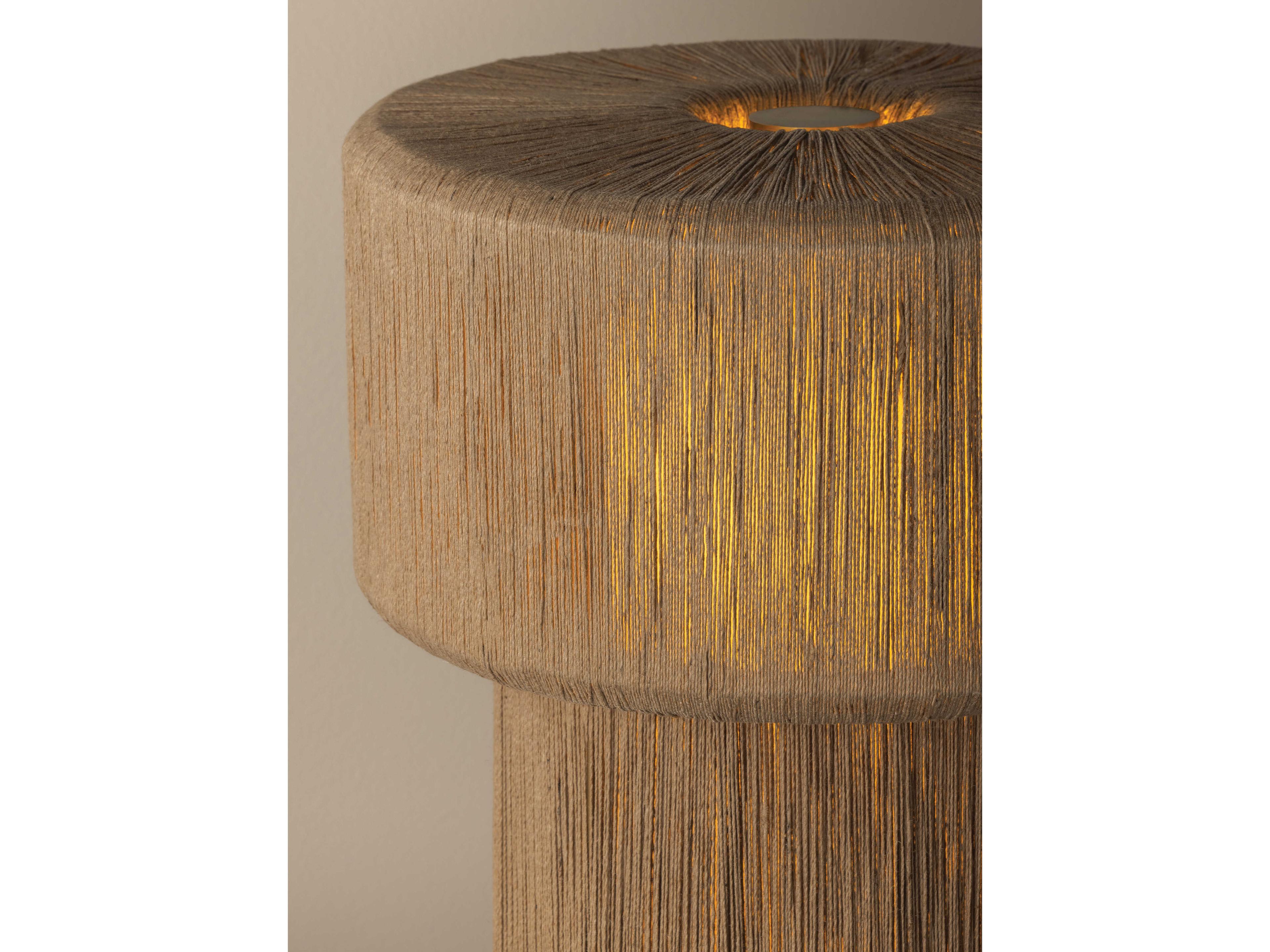 Troy Lighting Kenai Patina Brass Abaca String Brown Table Lamp