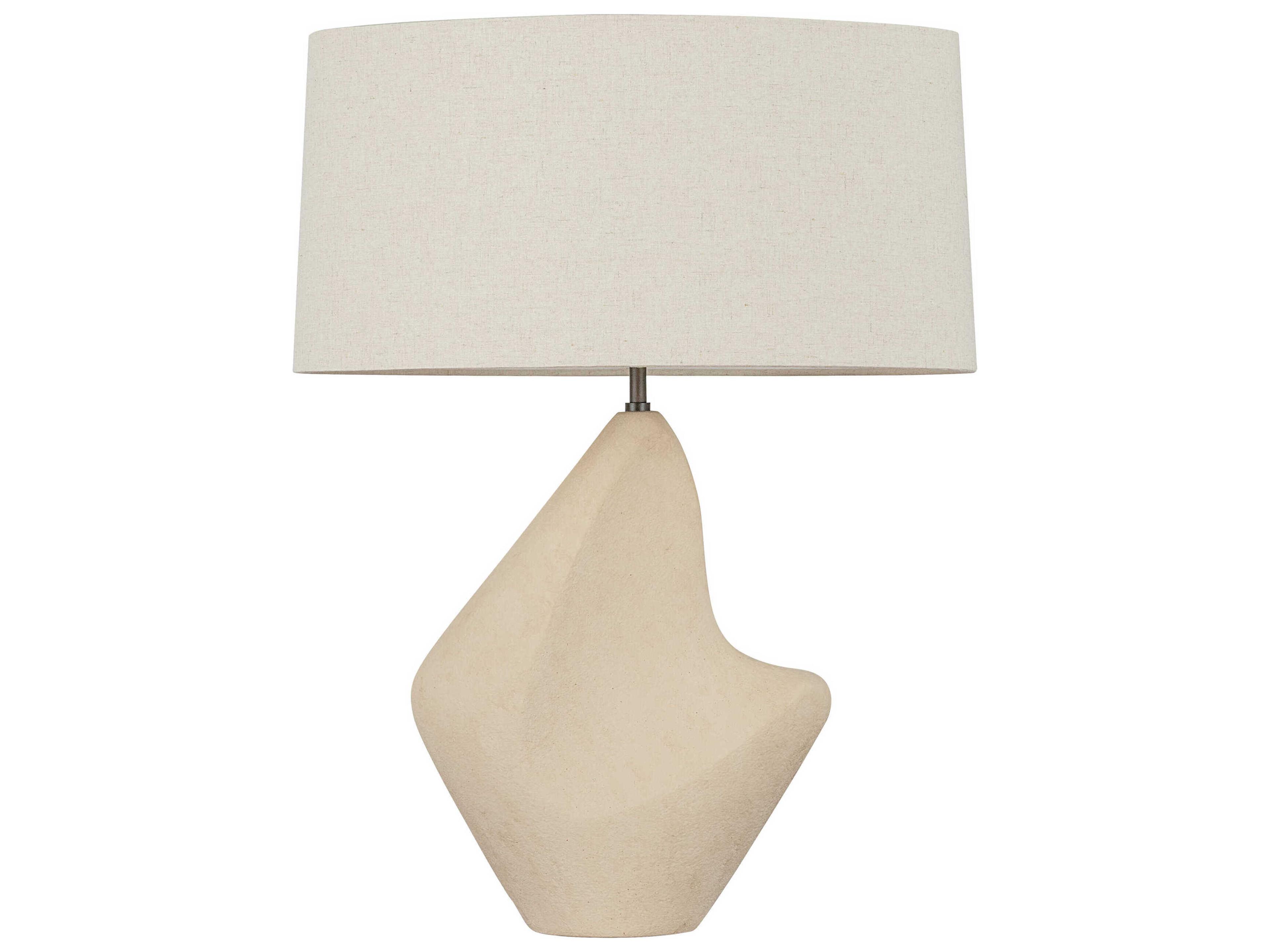 Troy Lighting Chandler Mclellan Huntly Bronze Ceramic Ivory Breakstone Natural Linen Fabric Buffet Lamp