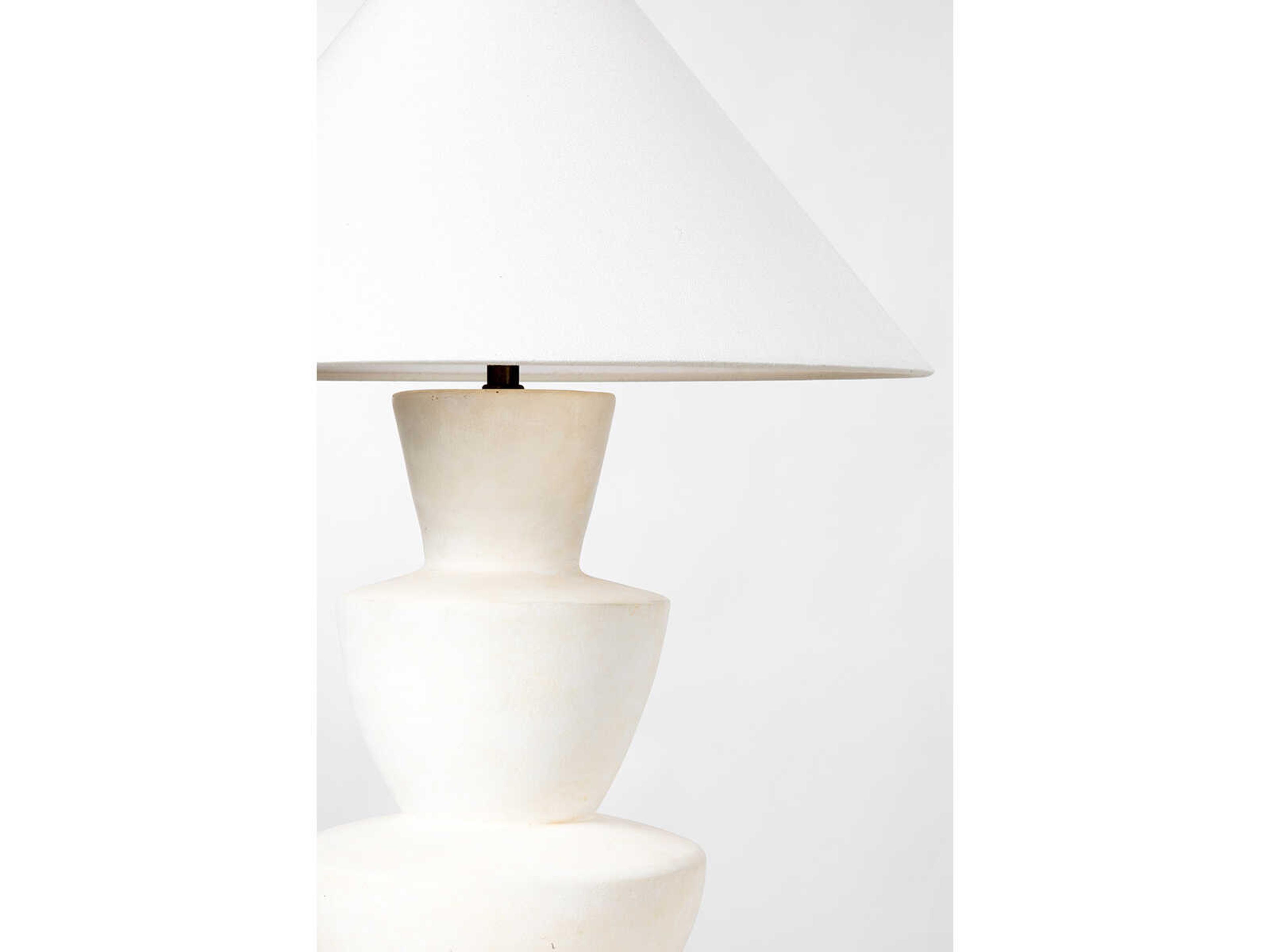 Troy Lighting Kamas Patina Brass Off White Linen Buffet Lamp