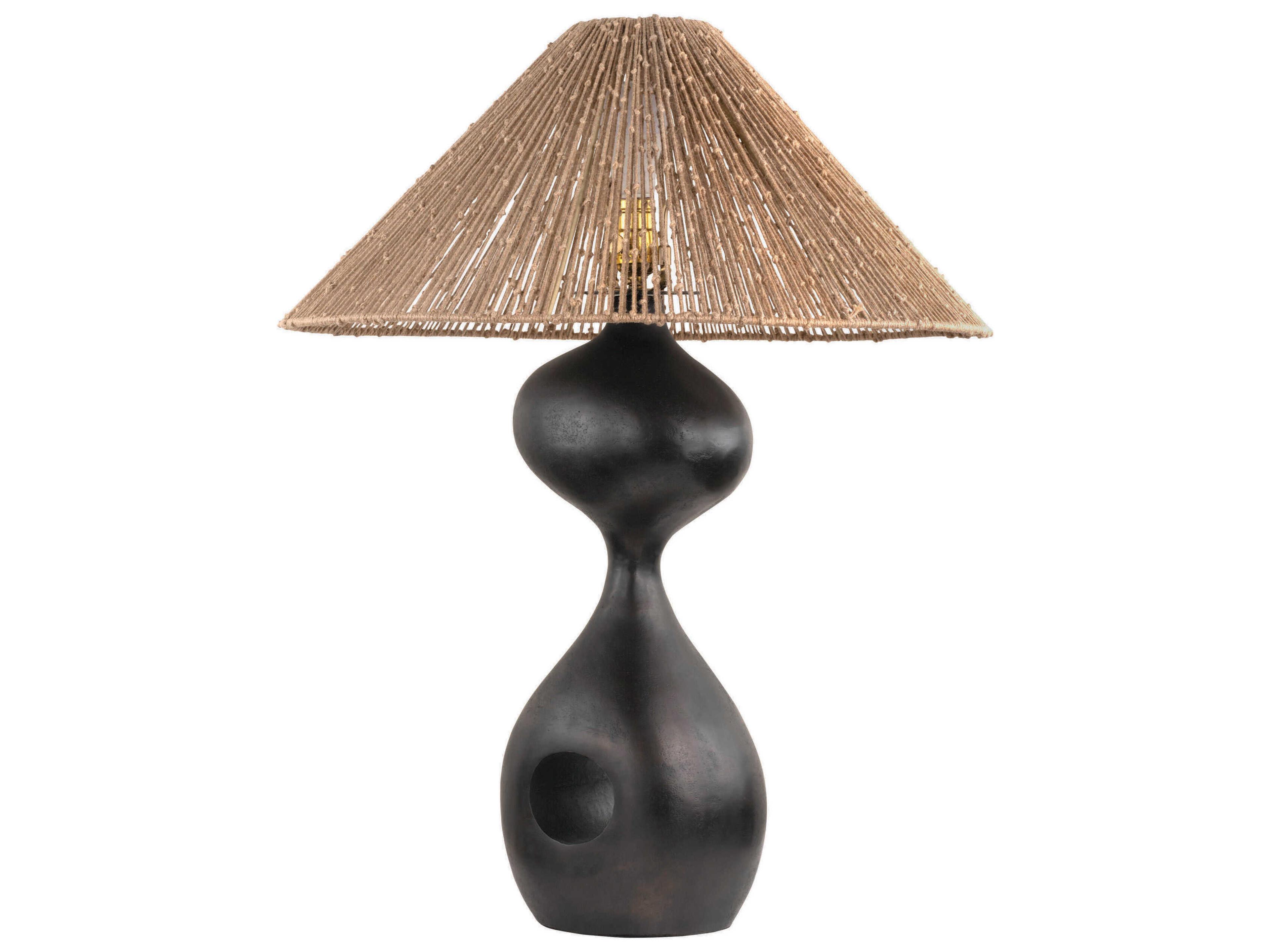 Troy Lighting Chandler Mclellan Rhu Bronze Natural Woven String Buffet Lamp