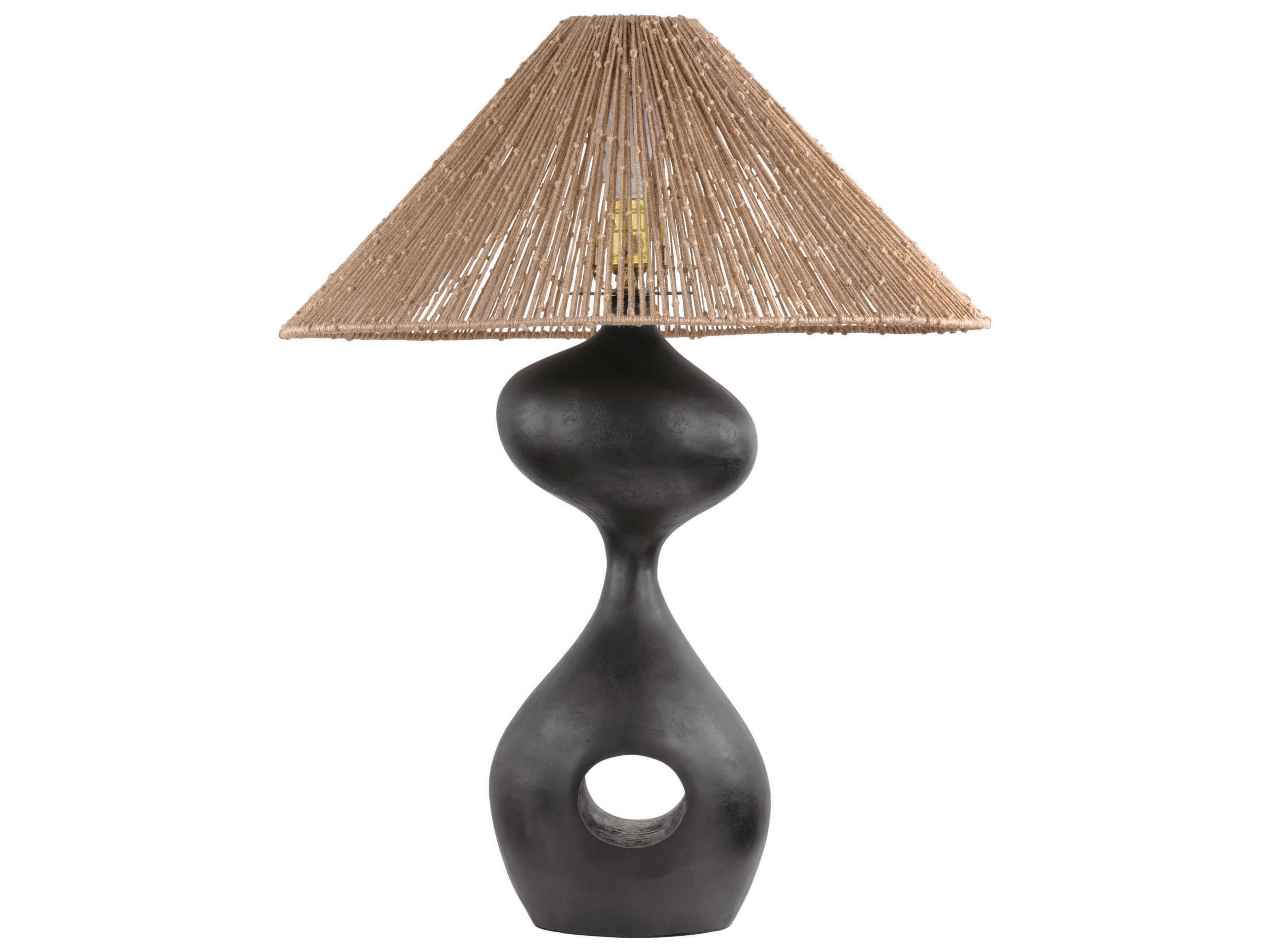 Troy Lighting Chandler Mclellan Rhu Bronze Natural Woven String Buffet Lamp