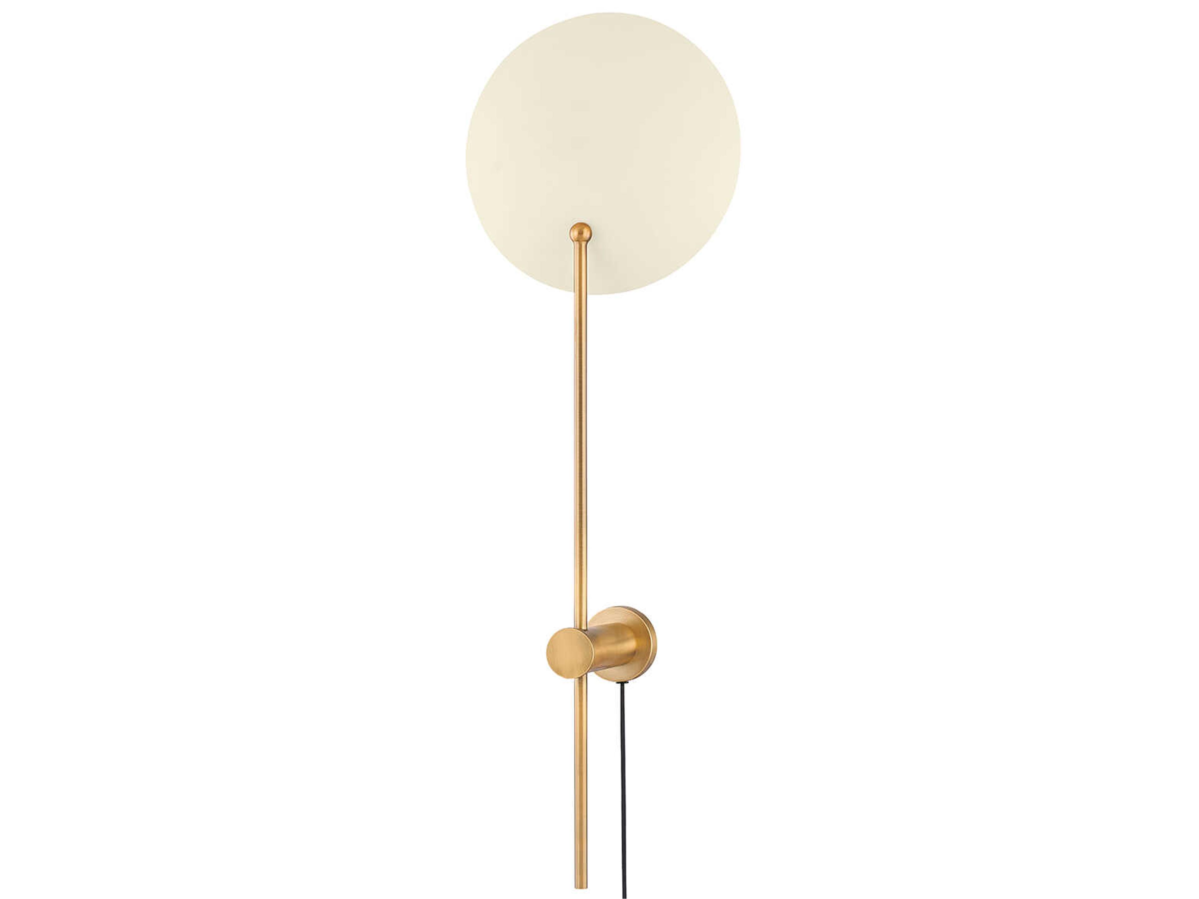 Leif 1-Light Patina Brass Soft Sand Off White Wall Sconce