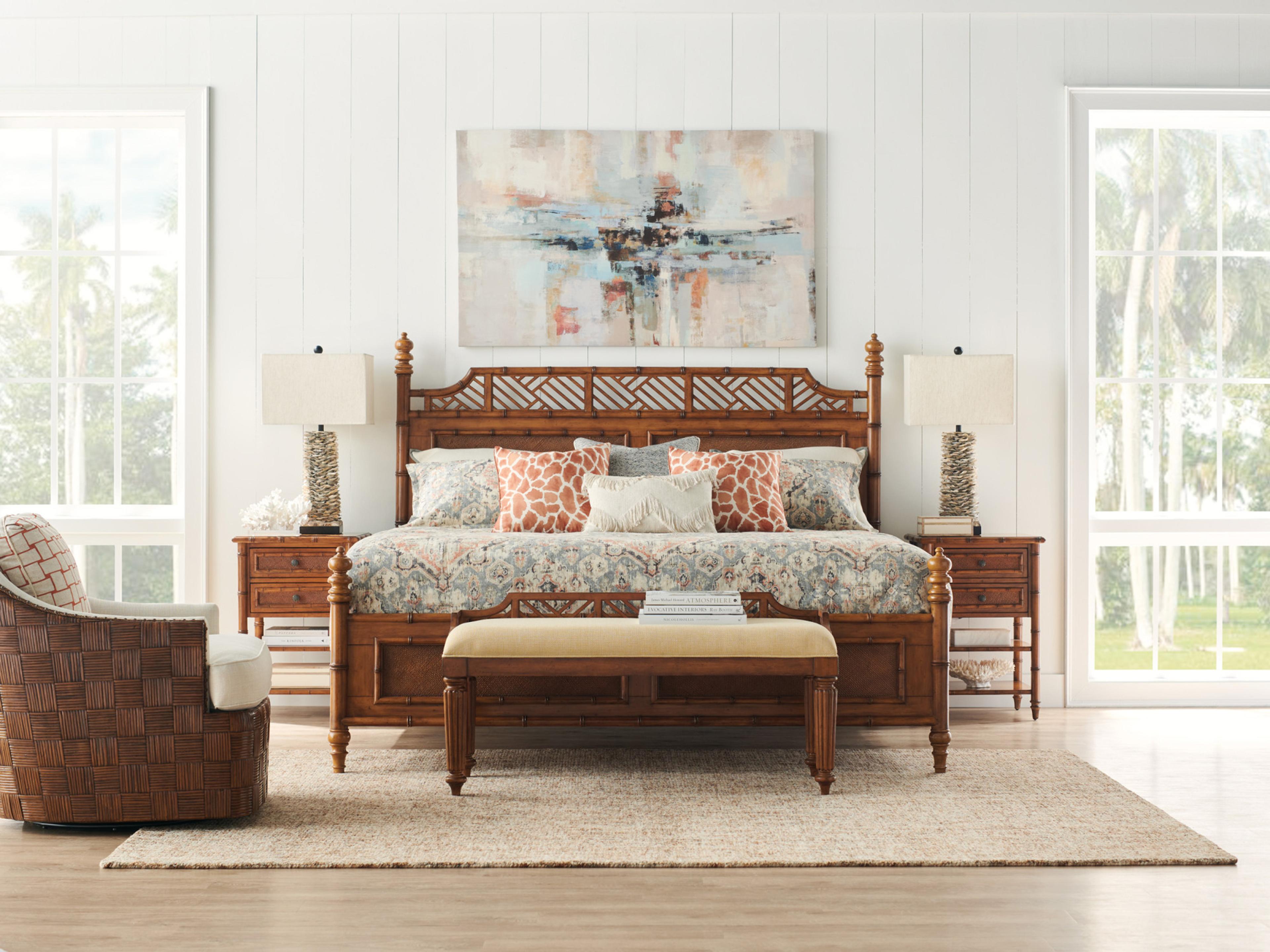 Tommy Bahama Island Estate West Indies Wood California King Poster Bed