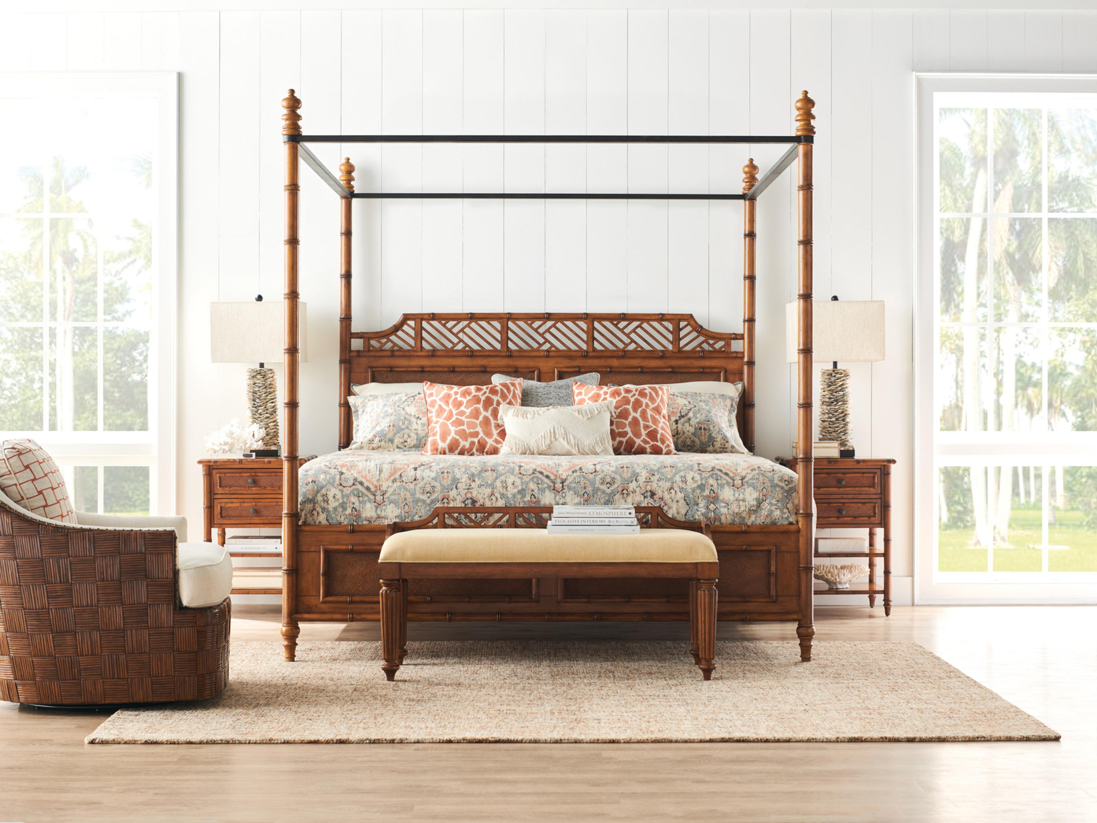 Tommy Bahama Island Estate West Indies Wood California King Poster Bed
