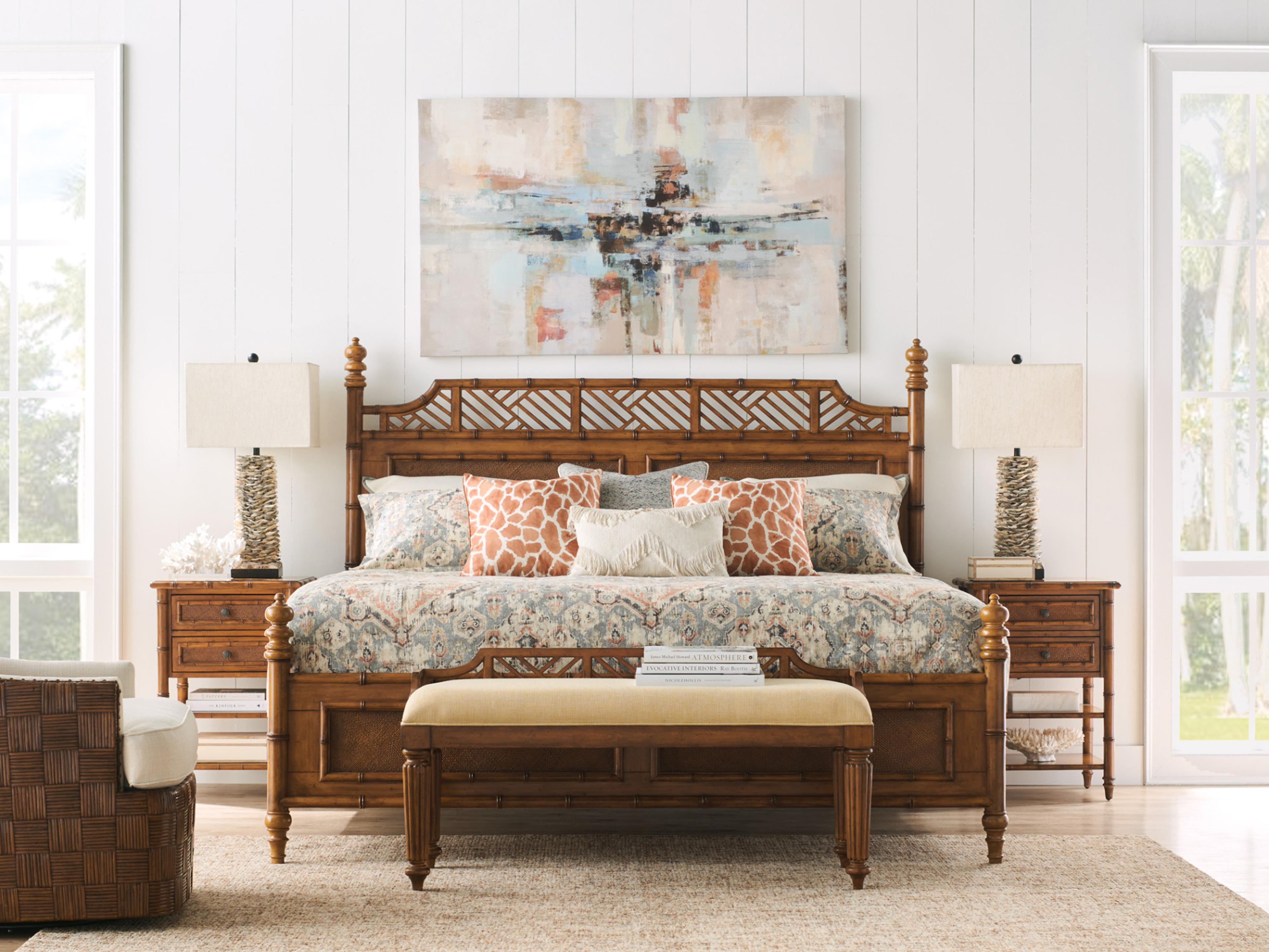 Tommy Bahama Island Estate West Indies Wood California King Poster Bed