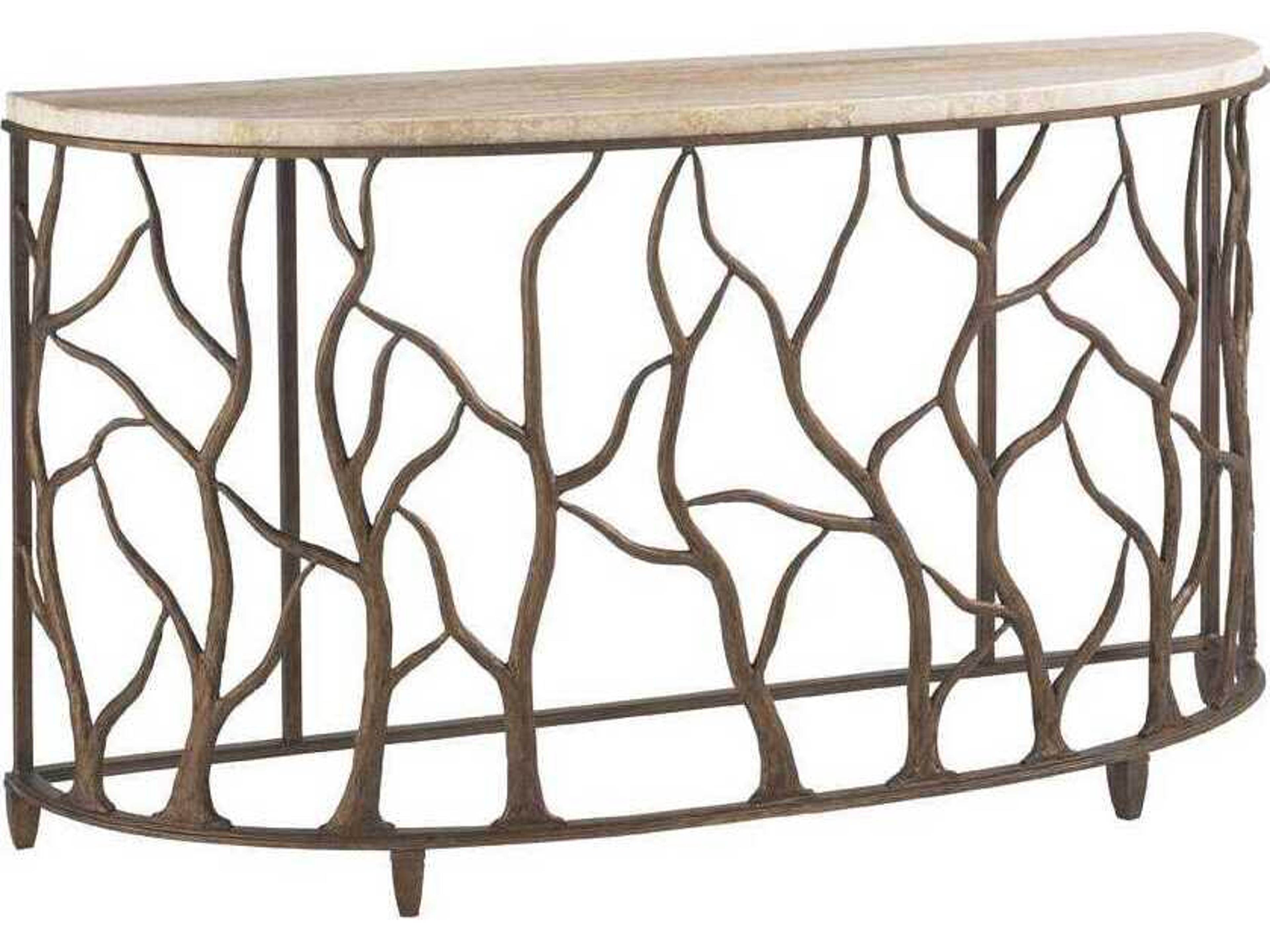 Cypress Point Bannister Garden Demilune Console Table