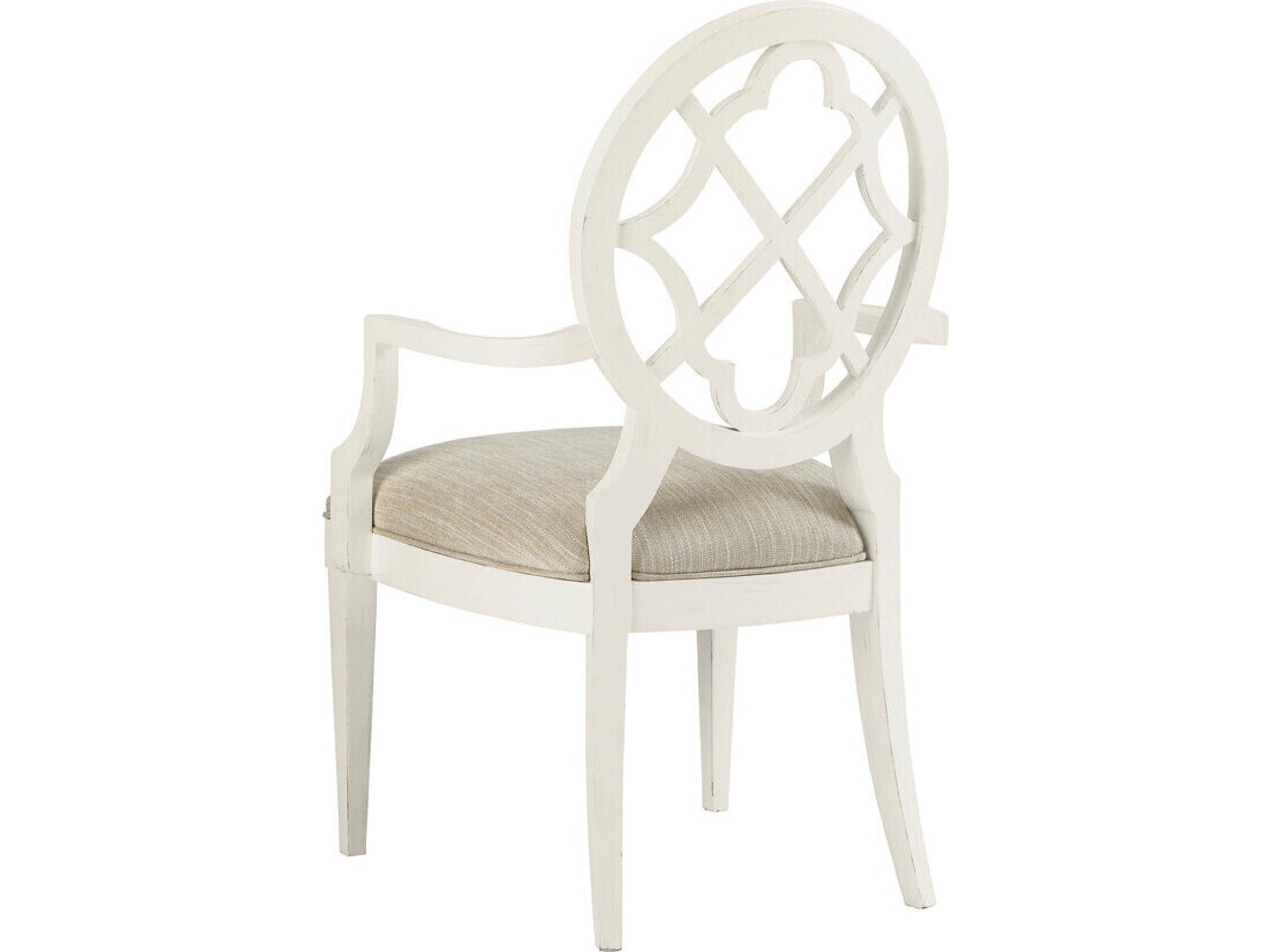 Tommy Bahama Ivory Key White Upholstered Arm Dining Chair