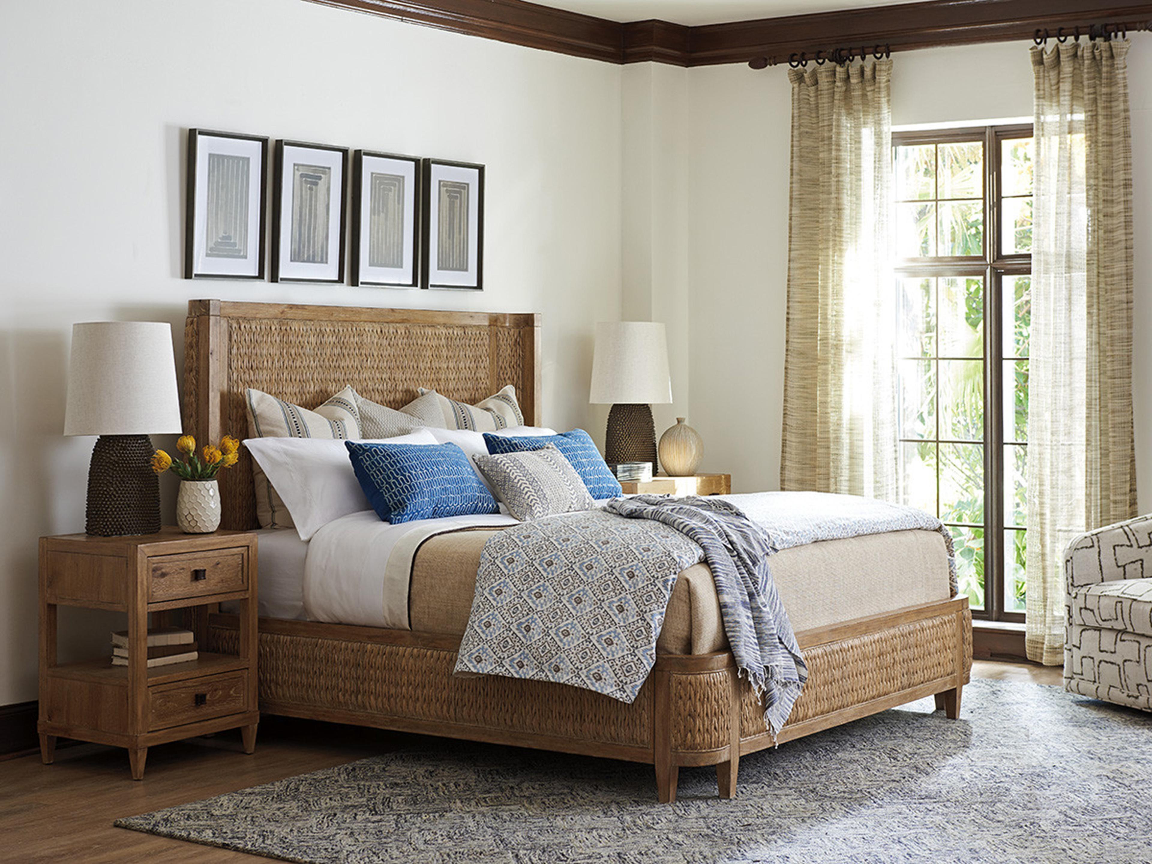 Tommy Bahama Los Altos Ivory Coast Woven Queen Platform Bed