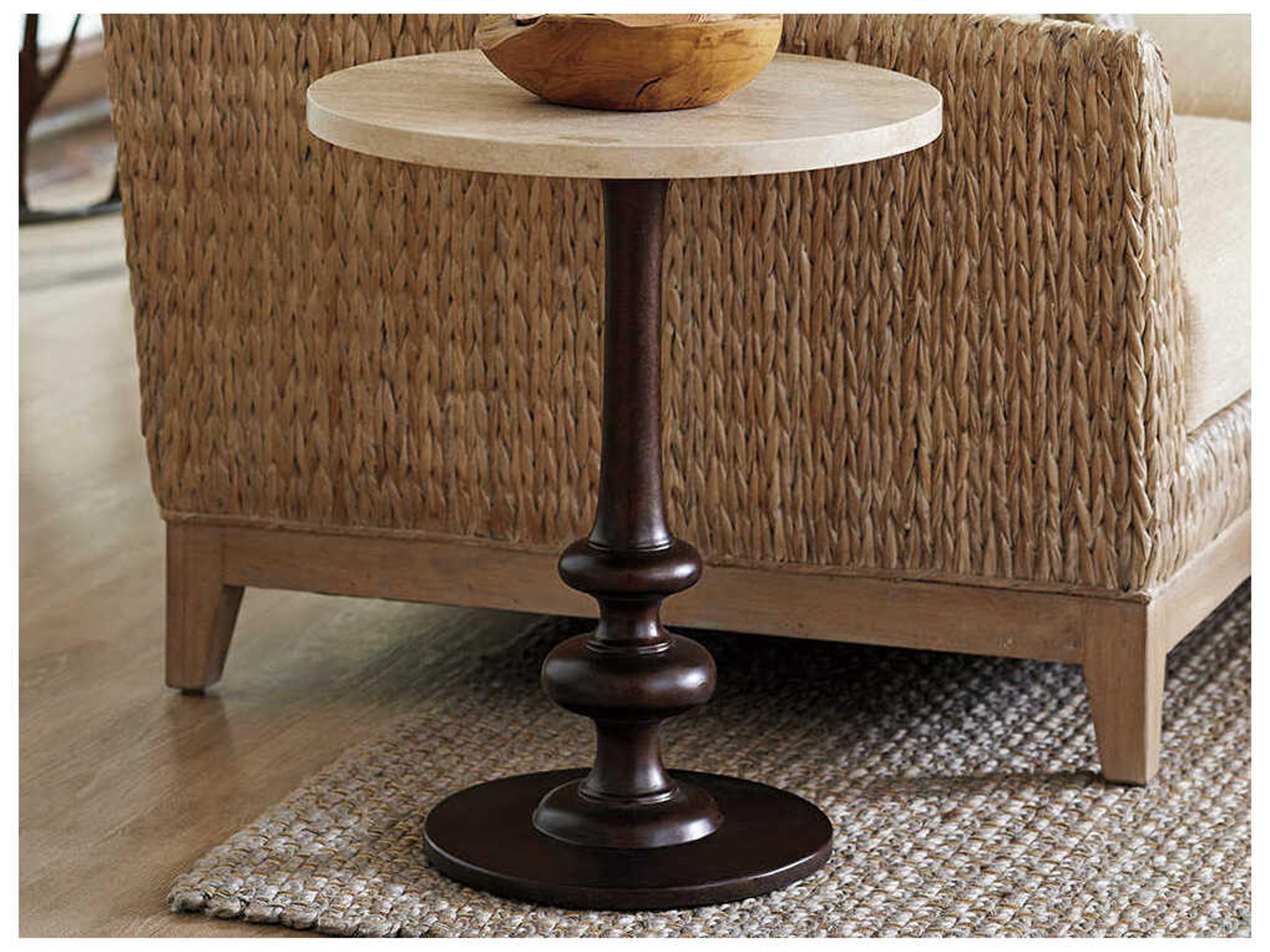 Tommy Bahama Los Altos Marshall Stone Top Round End Table