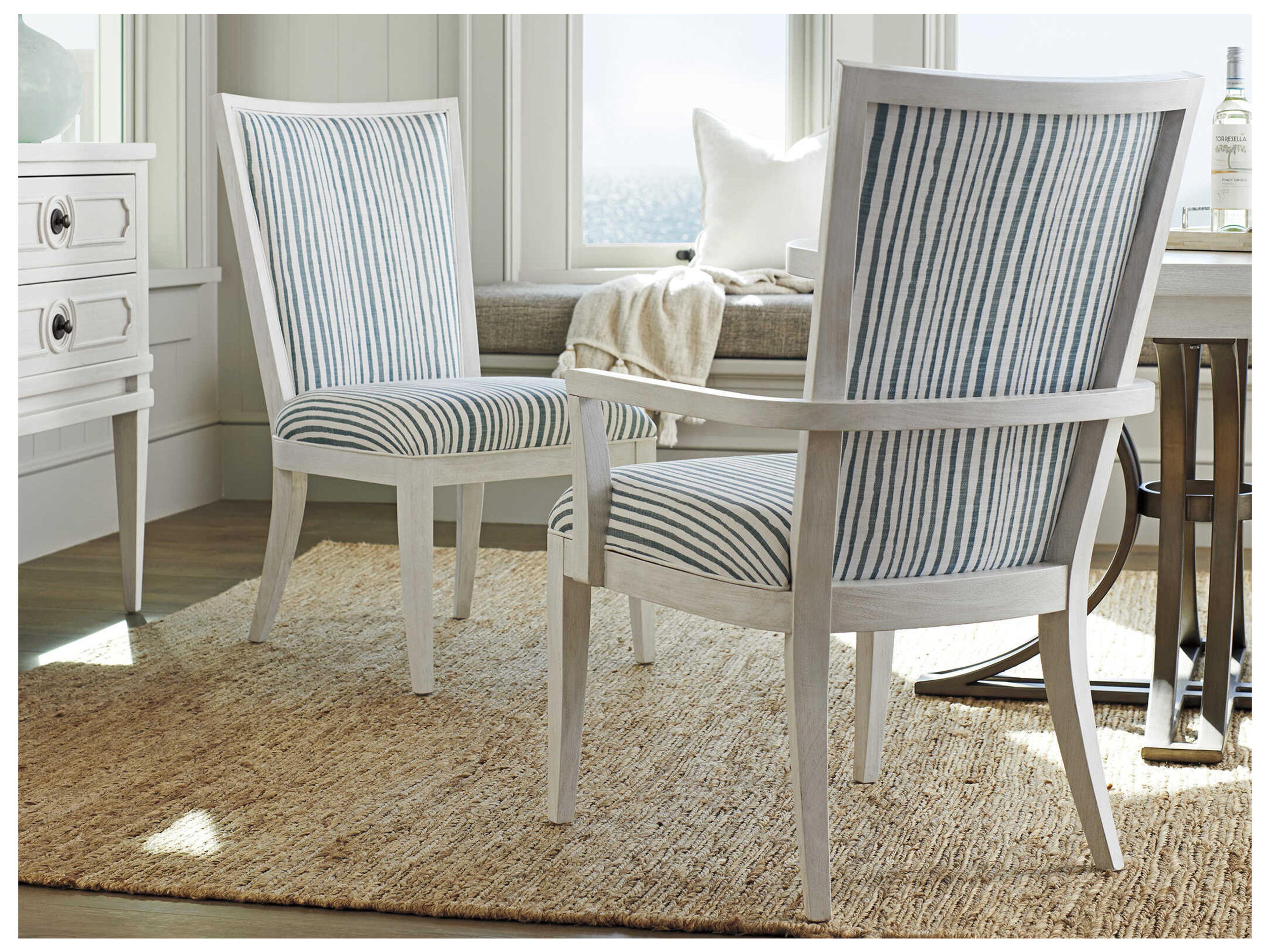 Tommy Bahama Ocean Breeze White Upholstered Sea Winds Side Dining Chair
