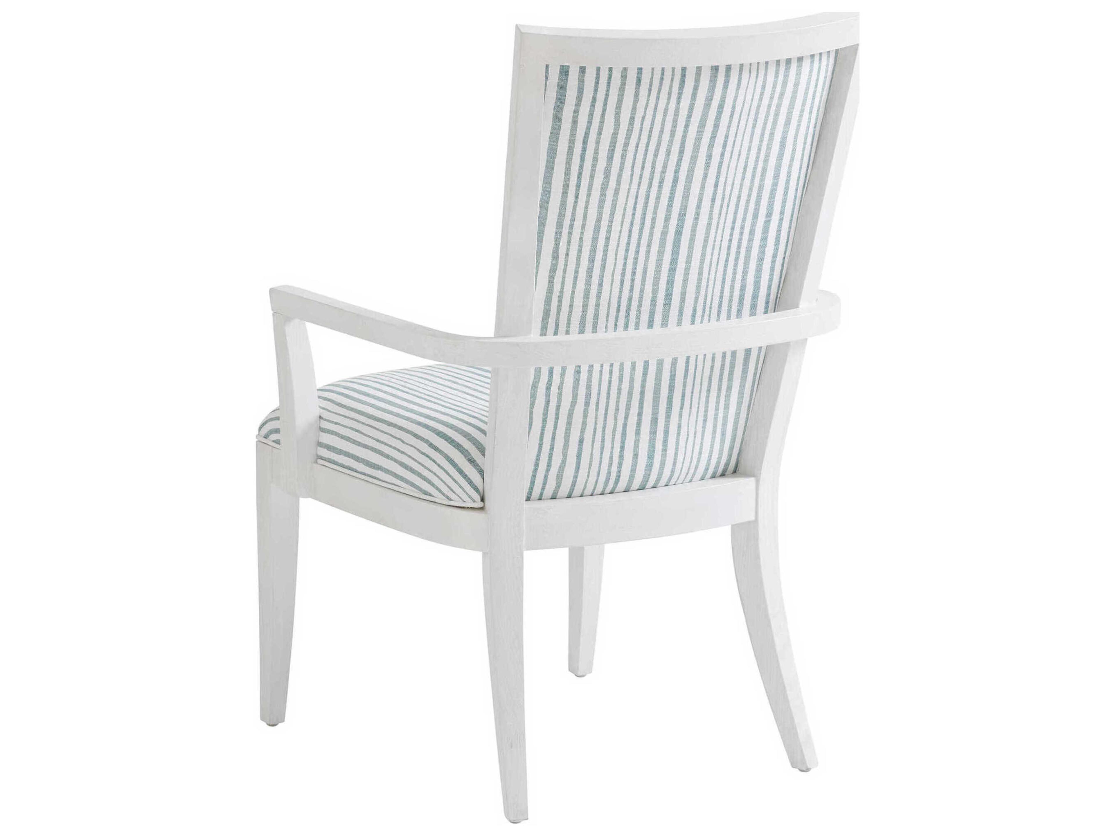 Tommy Bahama Ocean Breeze White Upholstered Sea Winds Arm Dining Chair