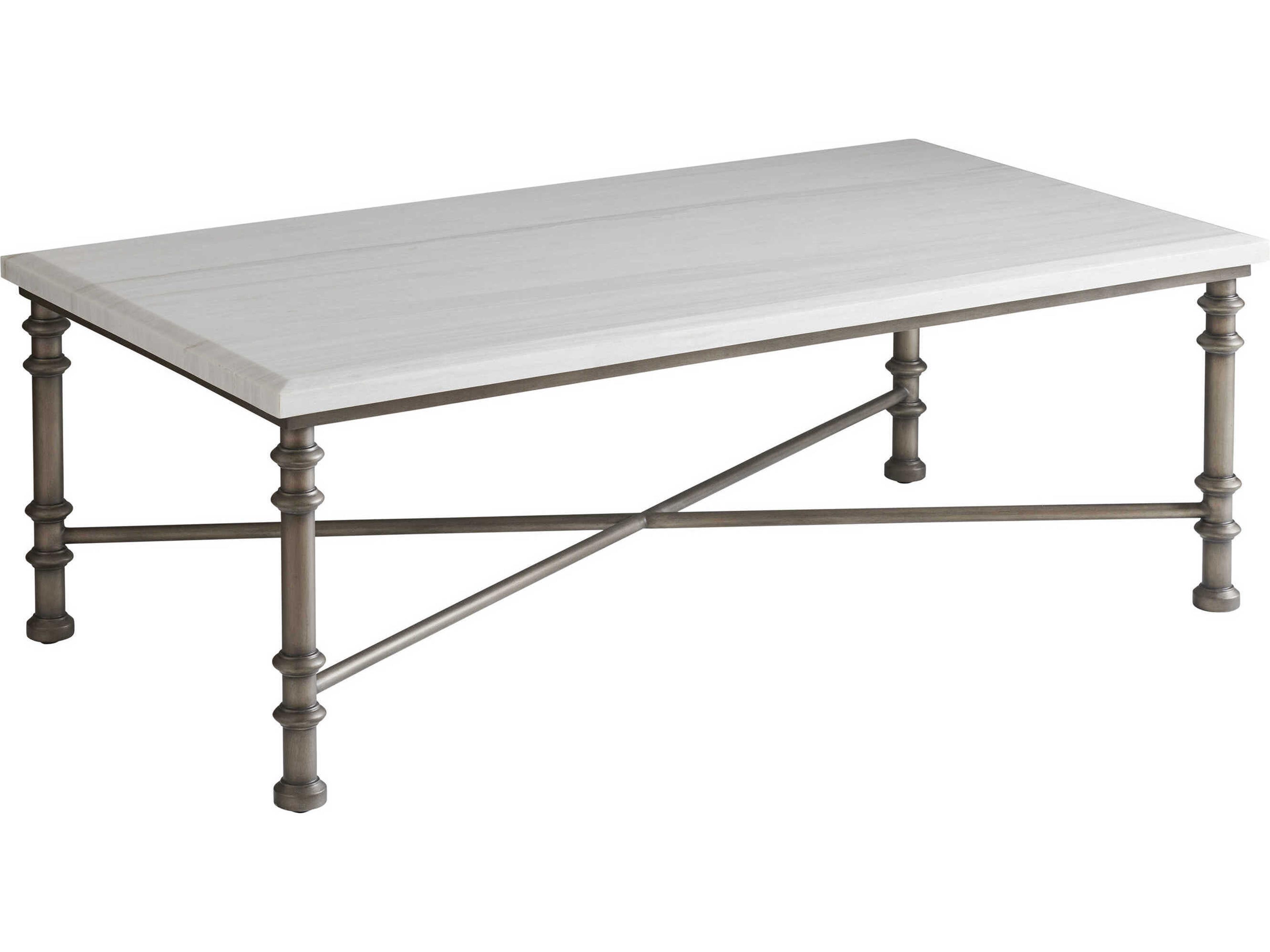 Ocean Breeze Flagler Rectangular Marble Top Coffee Table