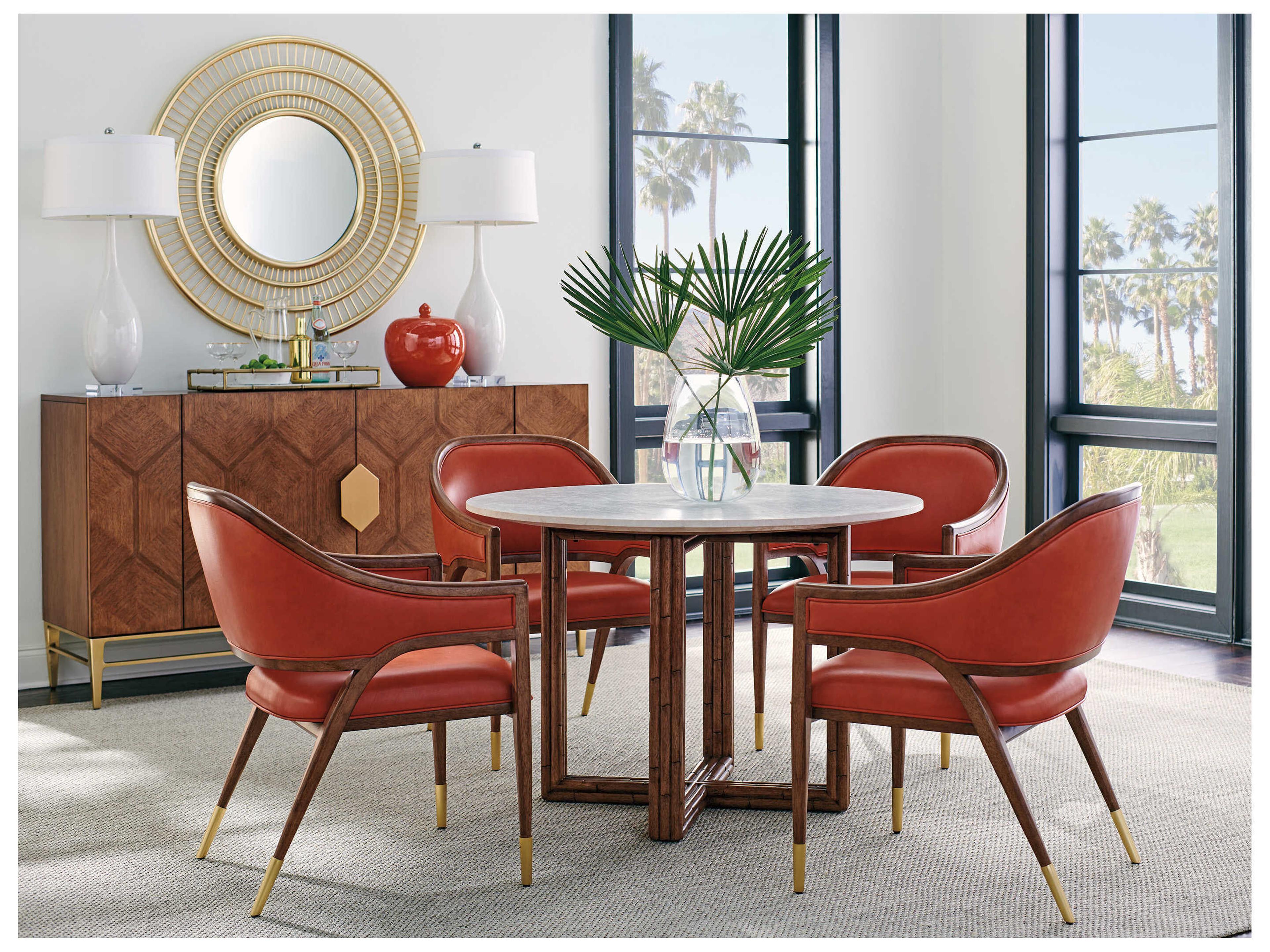 Tommy Bahama Palm Desert Jameson Leather Dining Arm Chair